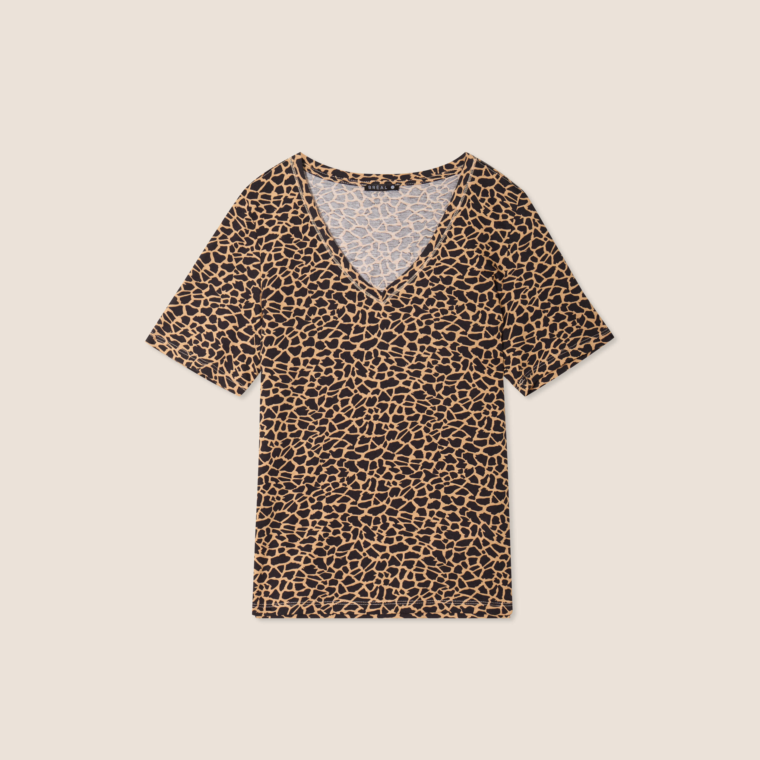 t shirt col v manches courtes noir femme T-shirt col V manches courtes noir femme