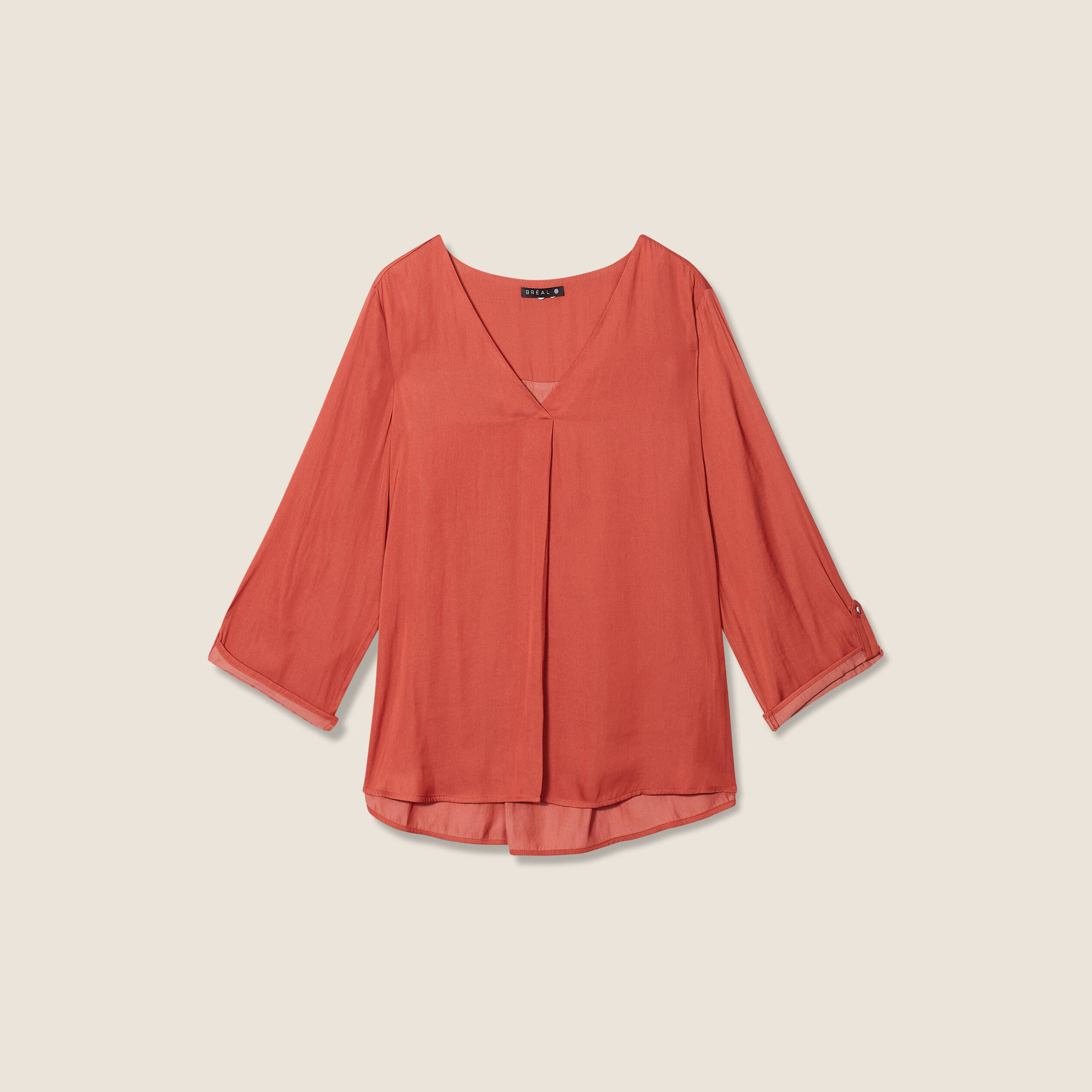 Blouse manches 3/4 vieux rose femme