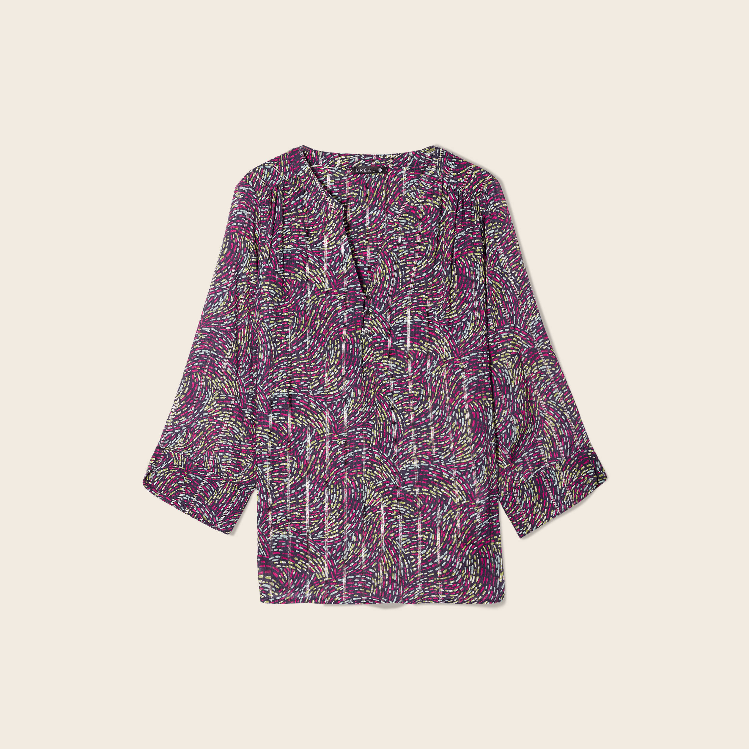 blouse manches 34 multicolore femme Blouse manches 3/4 multicolore femme
