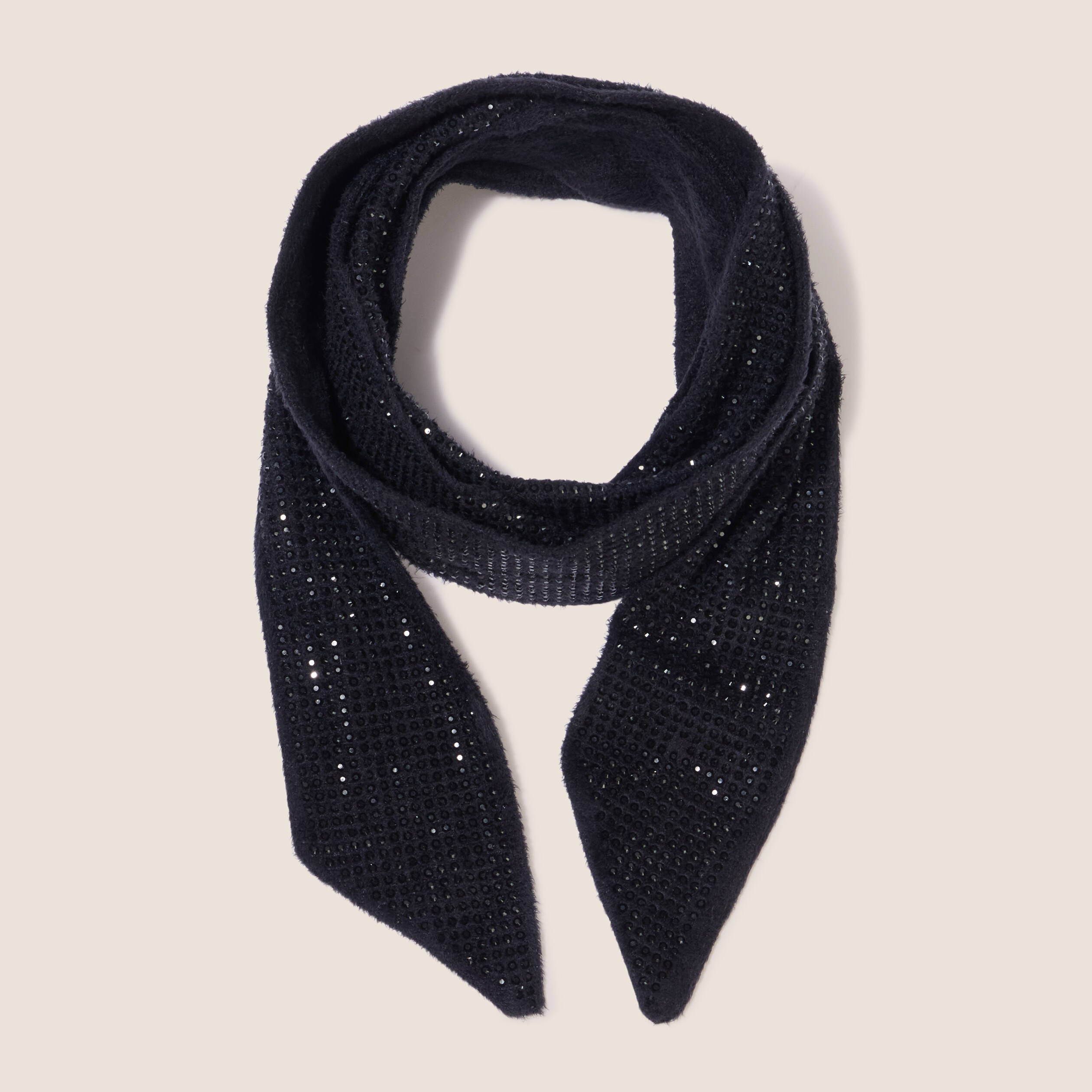 &Eacute;tole fluide avec strass noir femme