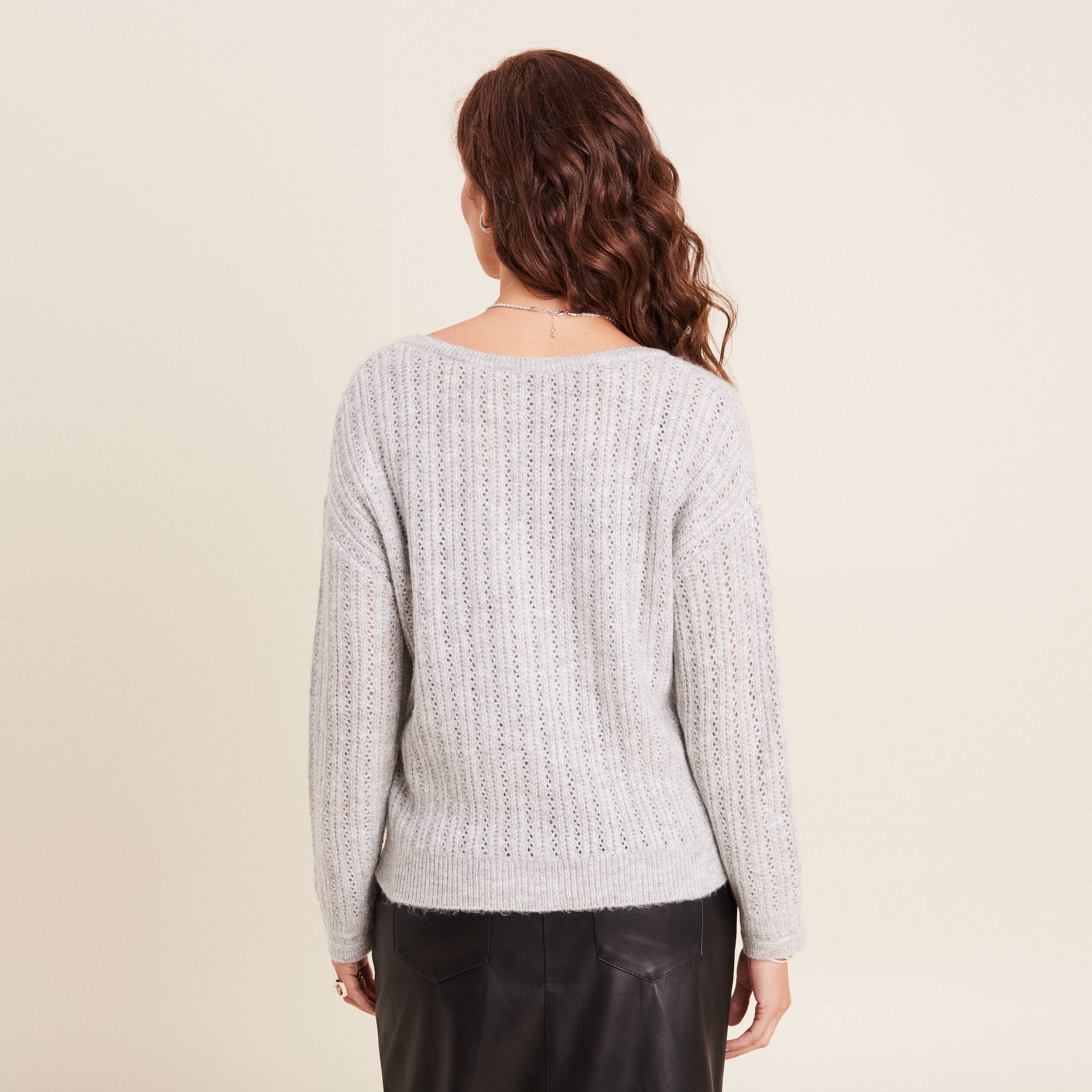 gilet manches longues 2 en 1 gris clair femme Gilet manches longues 2-en-1 gris clair femme