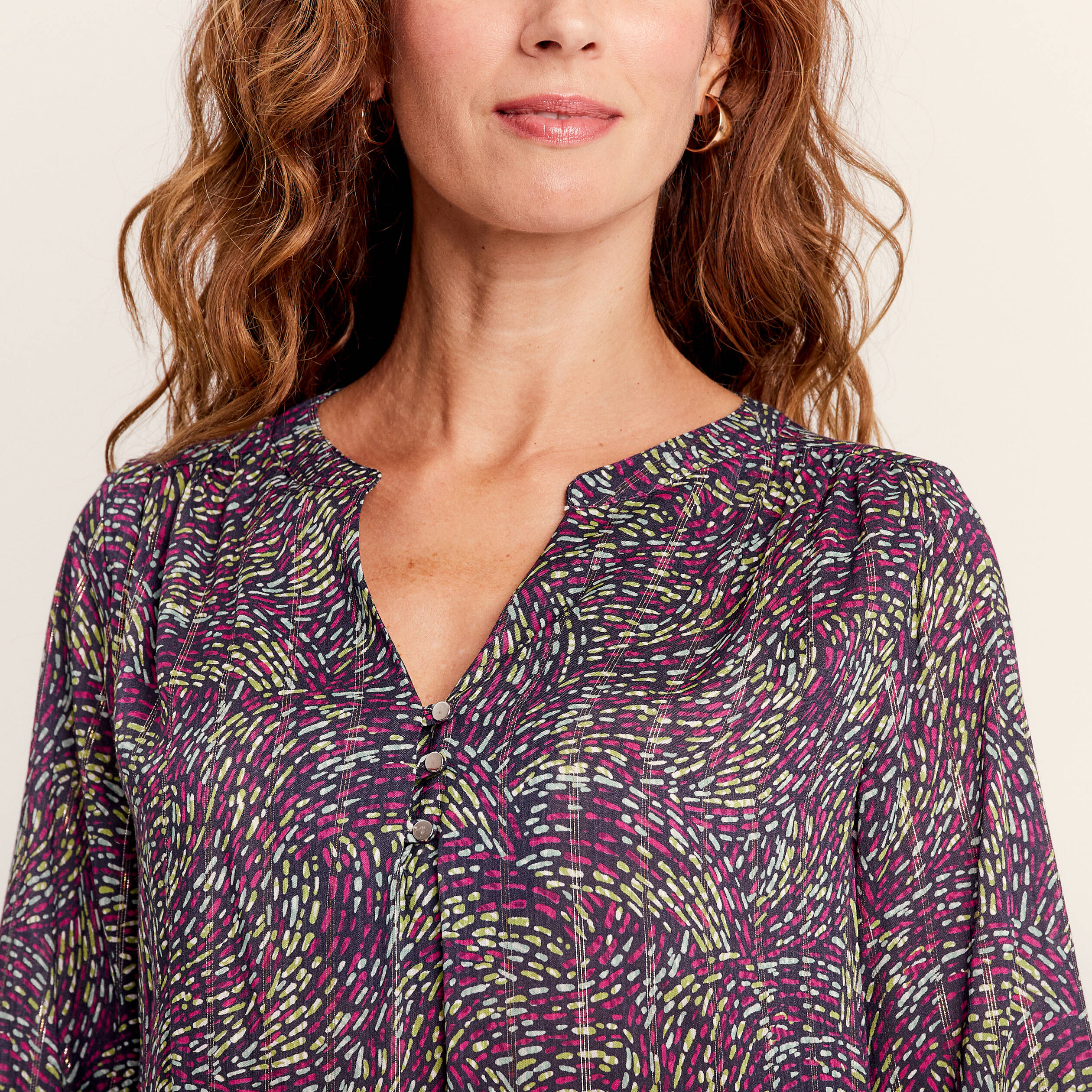 blouse manches 34 multicolore femme Blouse manches 3/4 multicolore femme