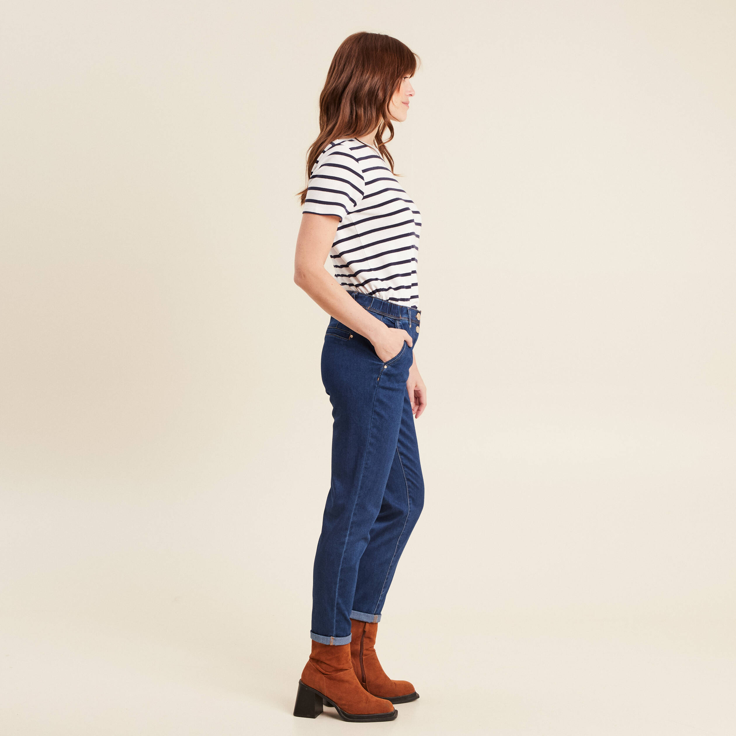 jean chino 78eme denim stone femme Jean chino 7/8ème denim stone femme