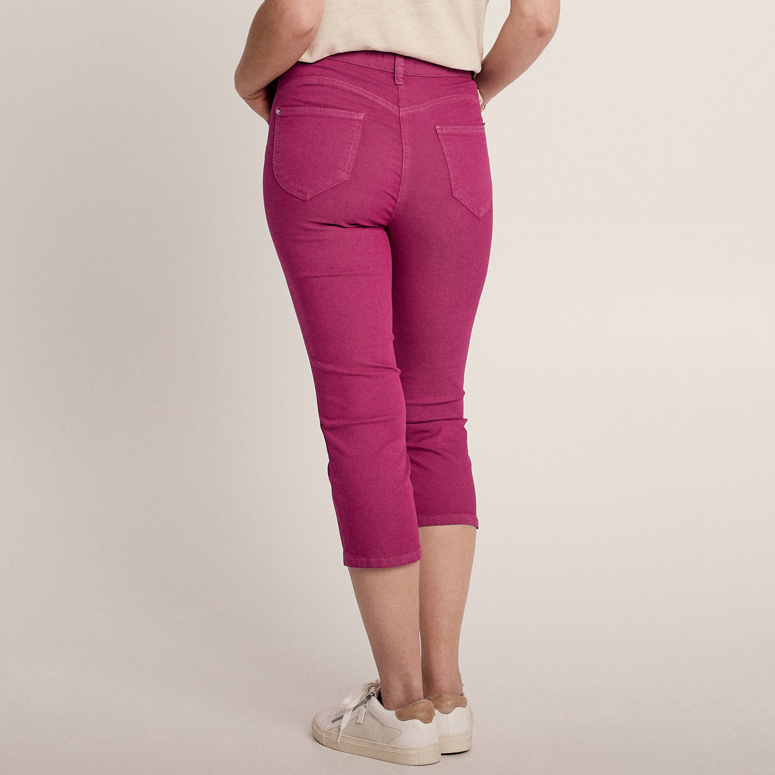 Pantacourt magique Le L&eacute;ger coupe droite rose fushia femme