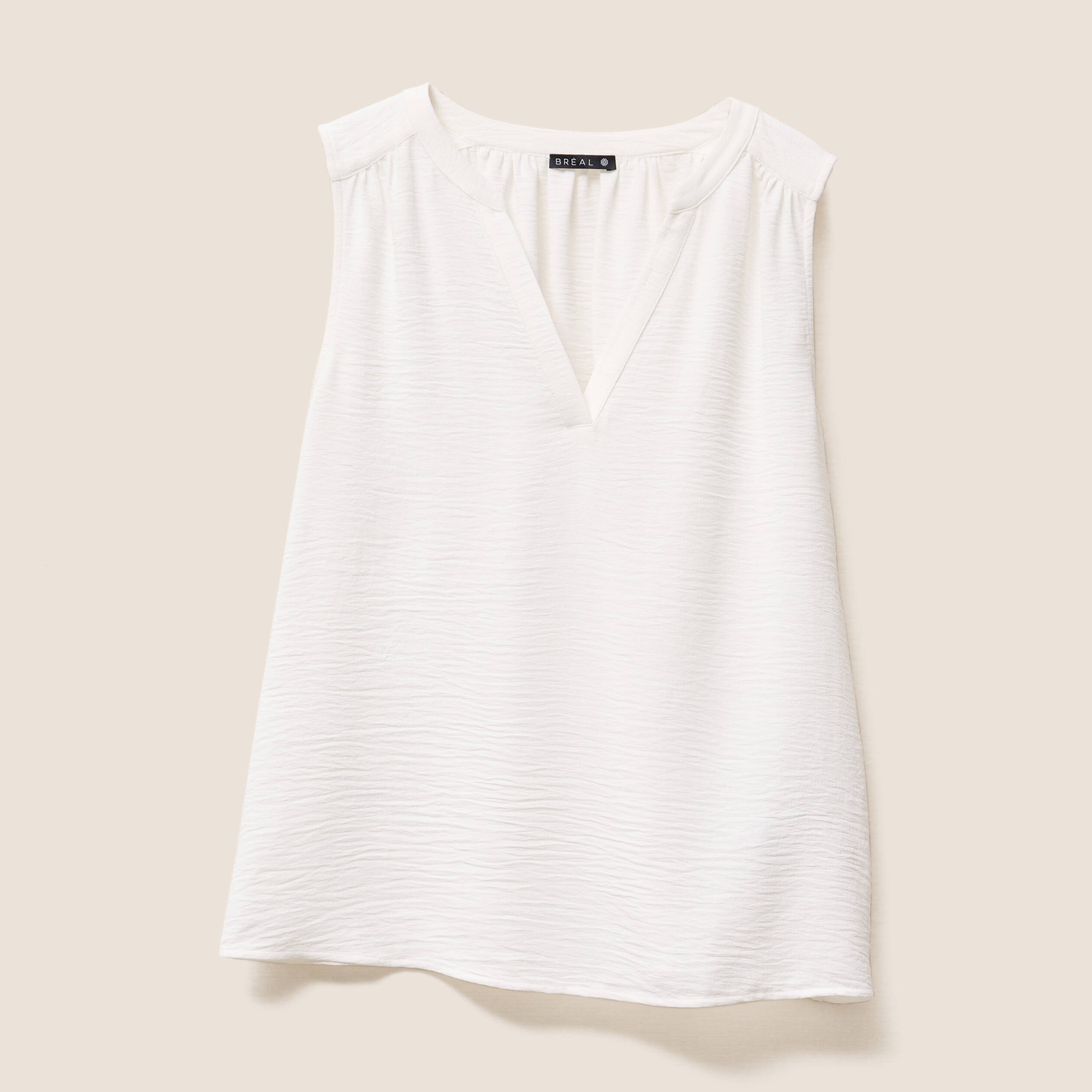 blouse ample col en v ecru femme Blouse ample col en V ecru femme