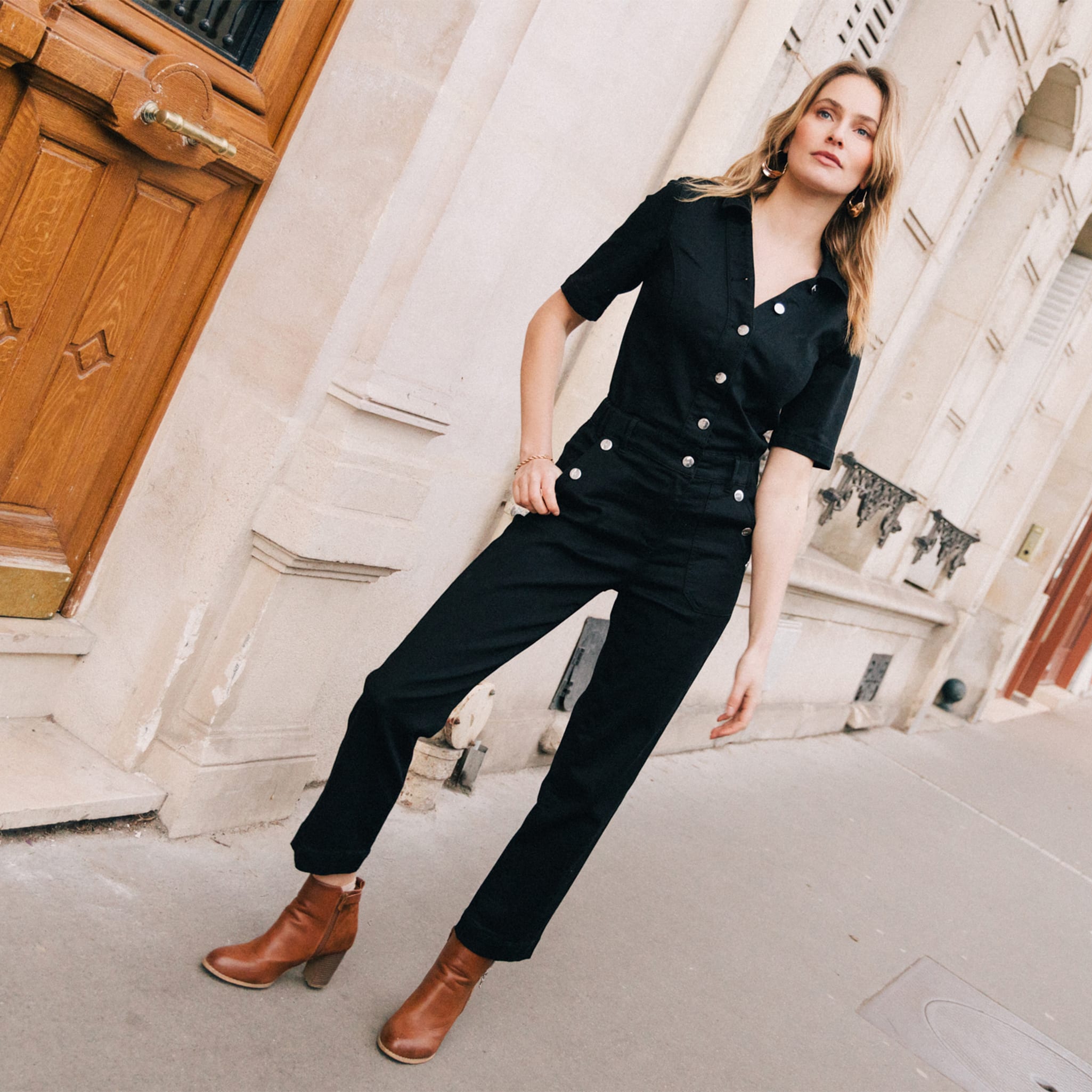 combinaison pantalon en jean noir femme Combinaison pantalon en jean noir femme
