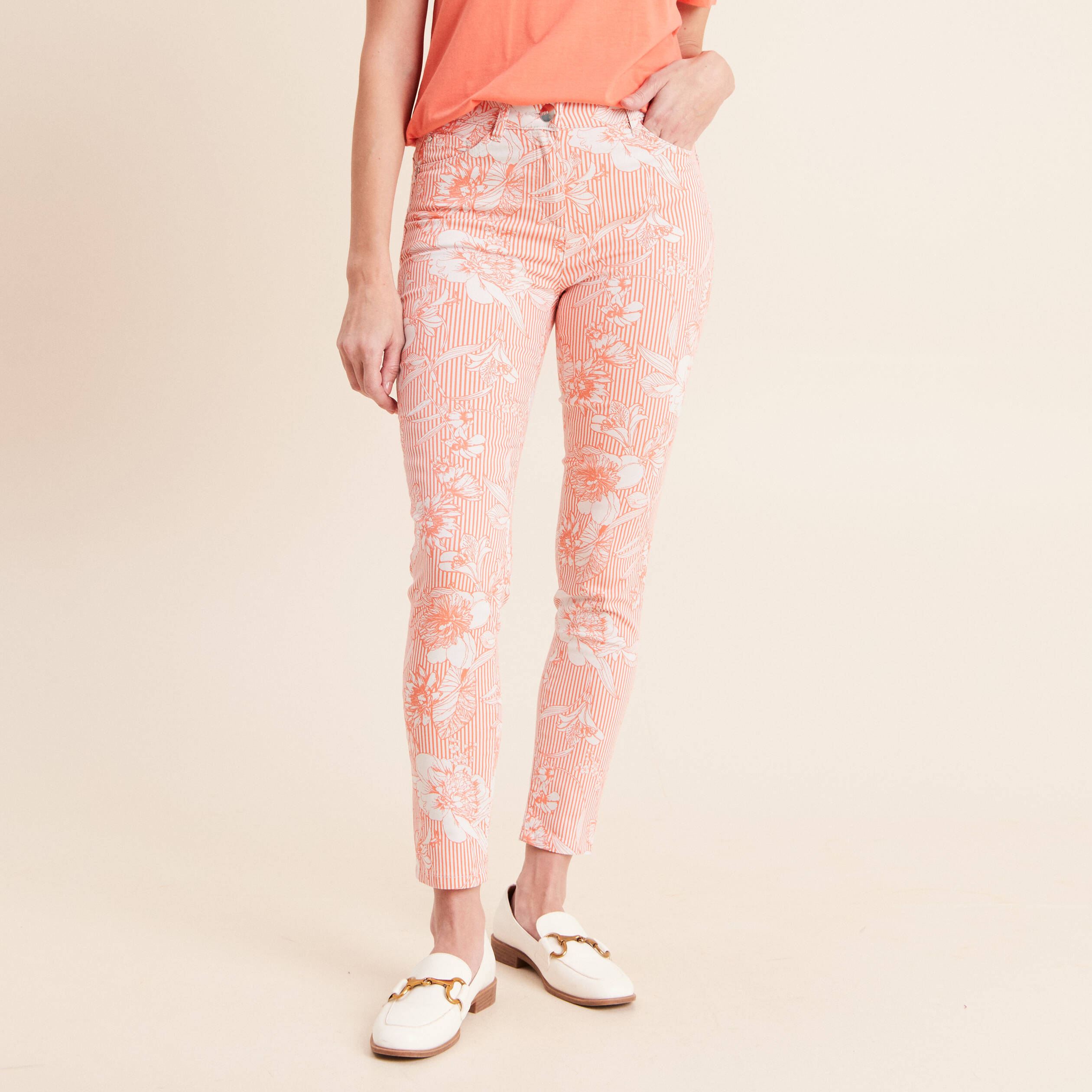 Pantalon magique Le L&eacute;ger coupe ajust&eacute;e orange femme