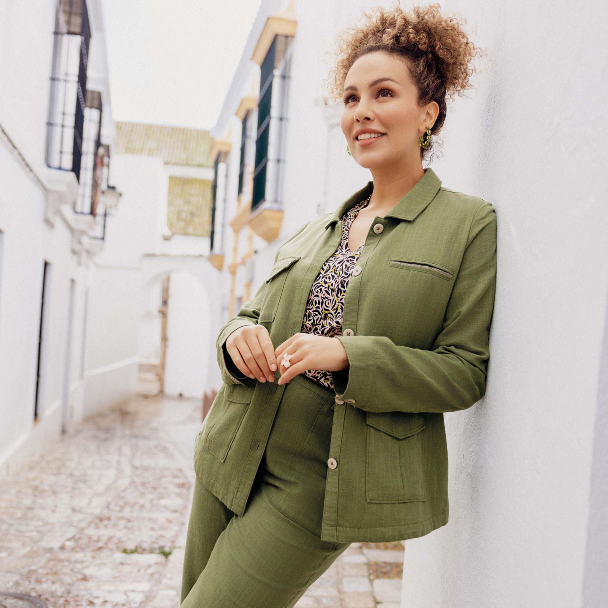 veste droite boutonnee vert femme Veste droite boutonnée vert femme