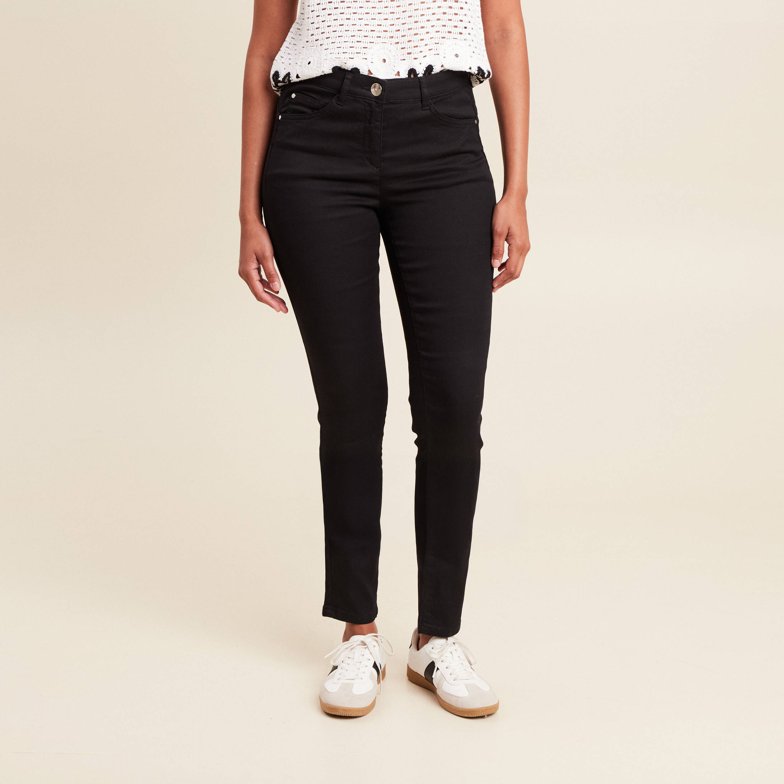 pantalon leger taille standard long noir femme Pantalon léger taille standard long noir femme