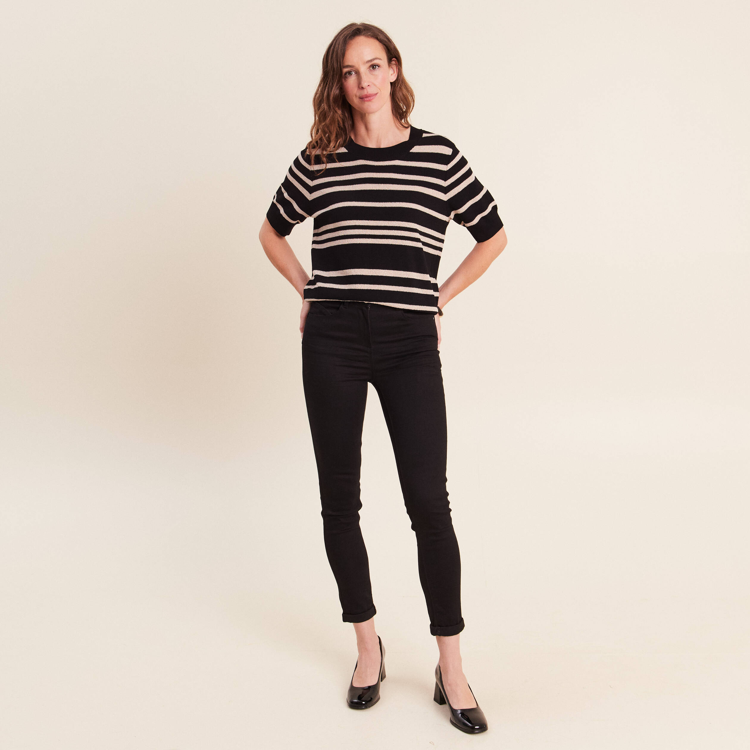 Pull noir femme