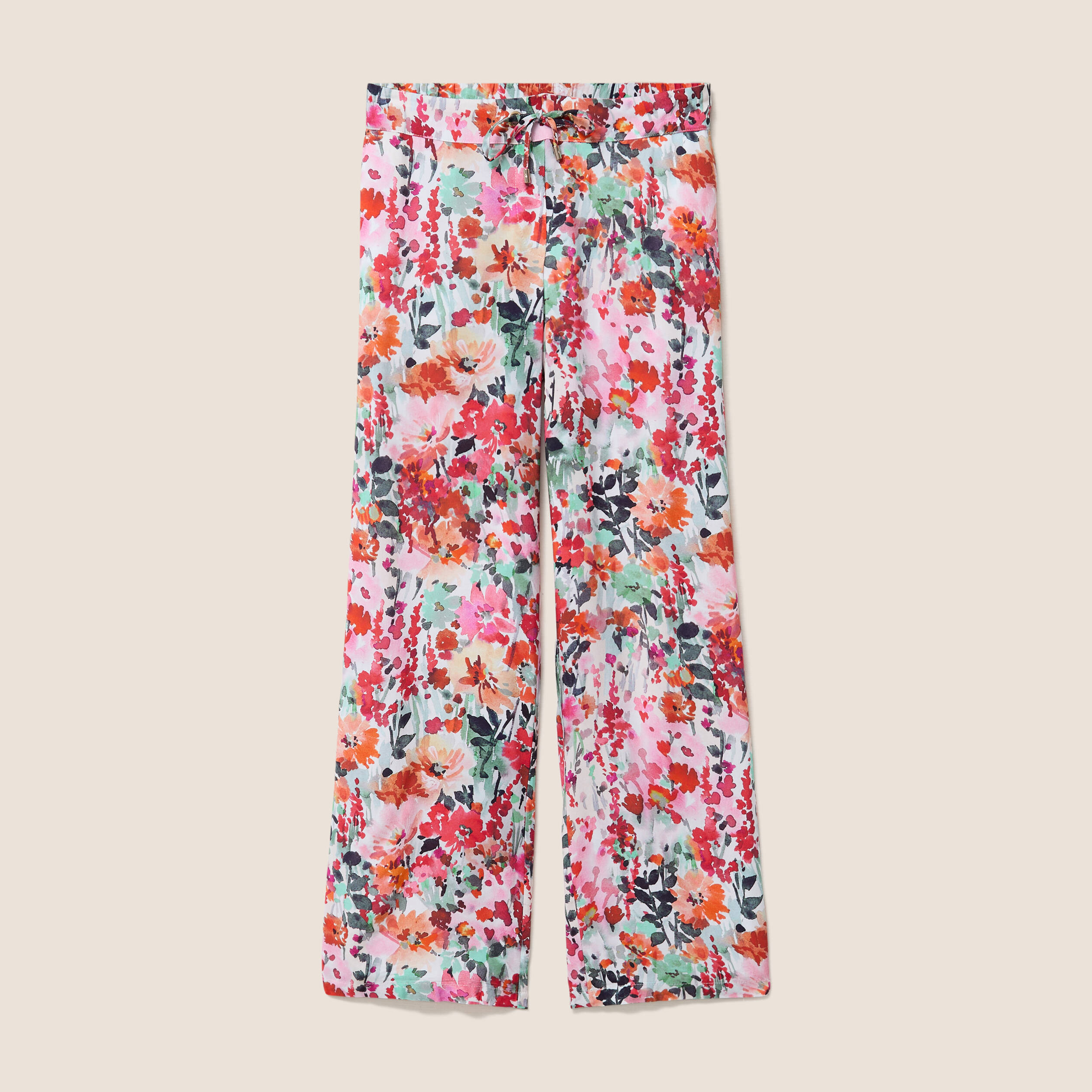 Pantalon large taille standard multicolore femme