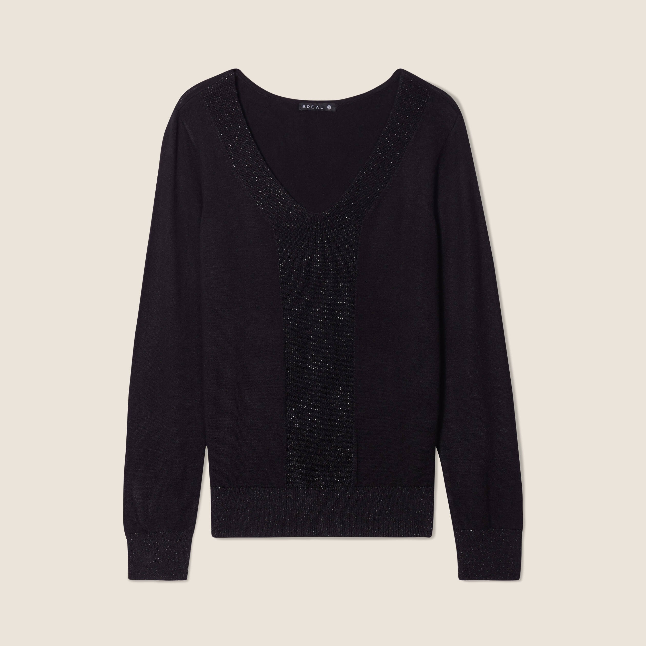 Pull manches longues noir femme