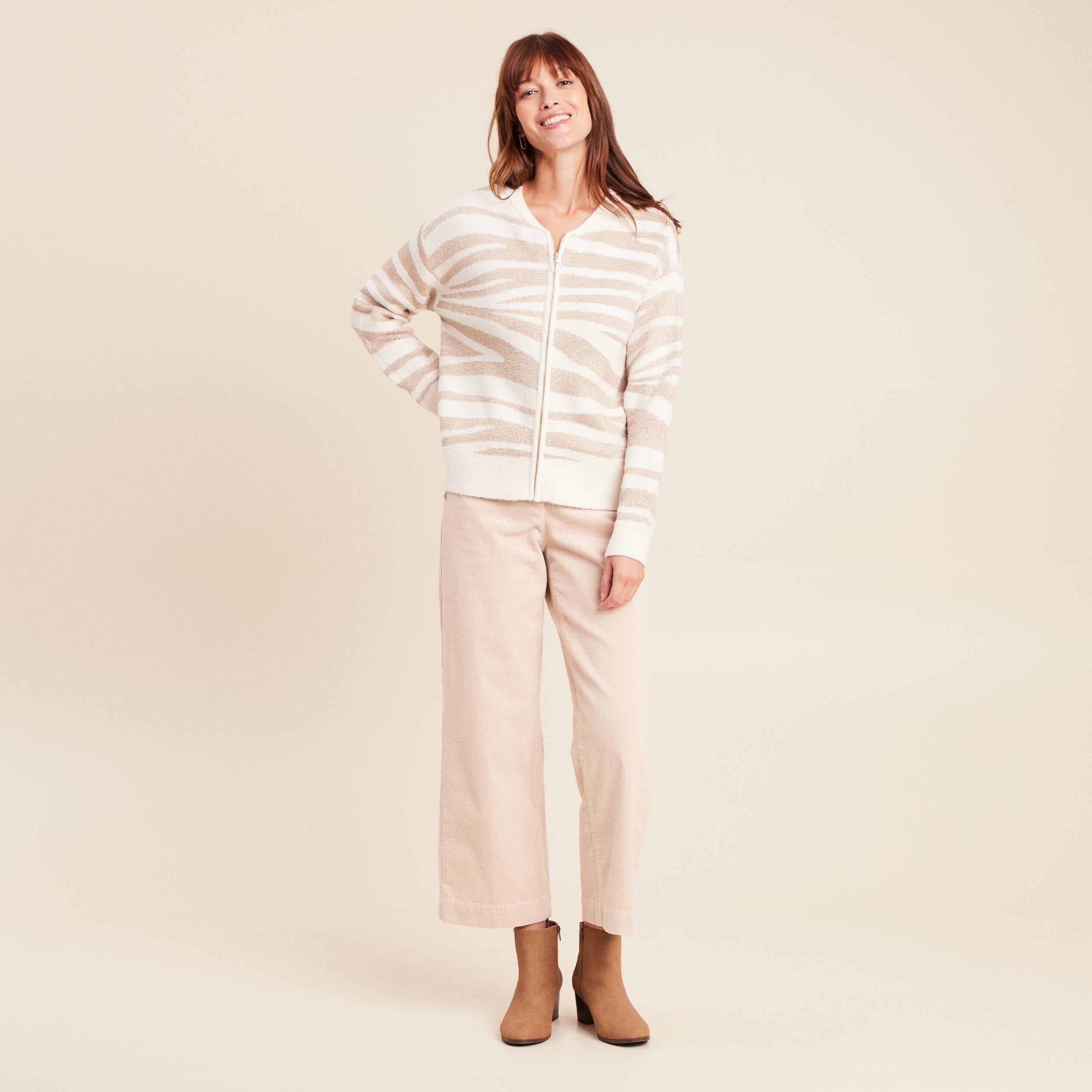 Gilet manches longues blanc femme