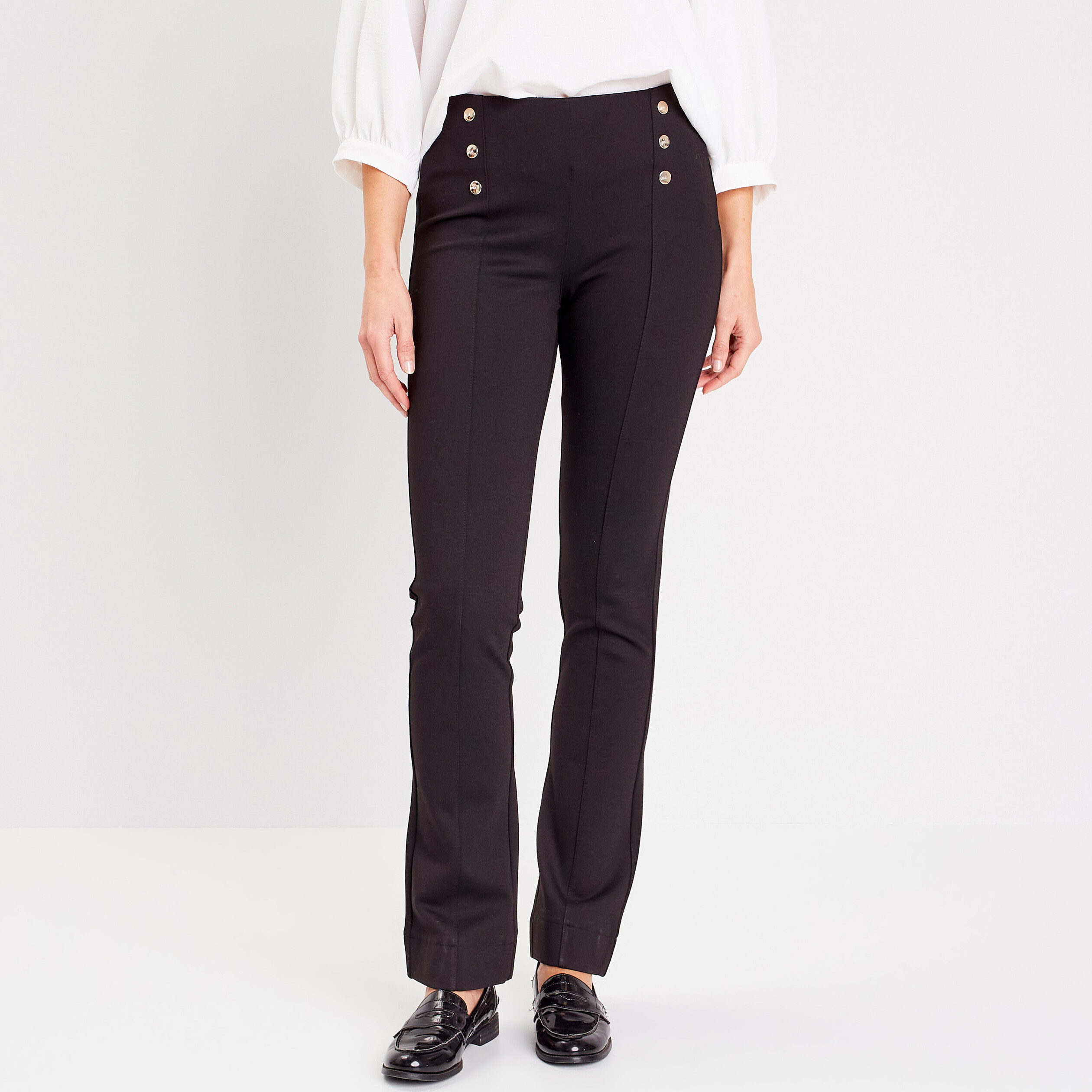 Pantalon Bootcut Noir Anthropologie Par Poleci - Taille 8 - Coton - Neuf Sans étiquettes