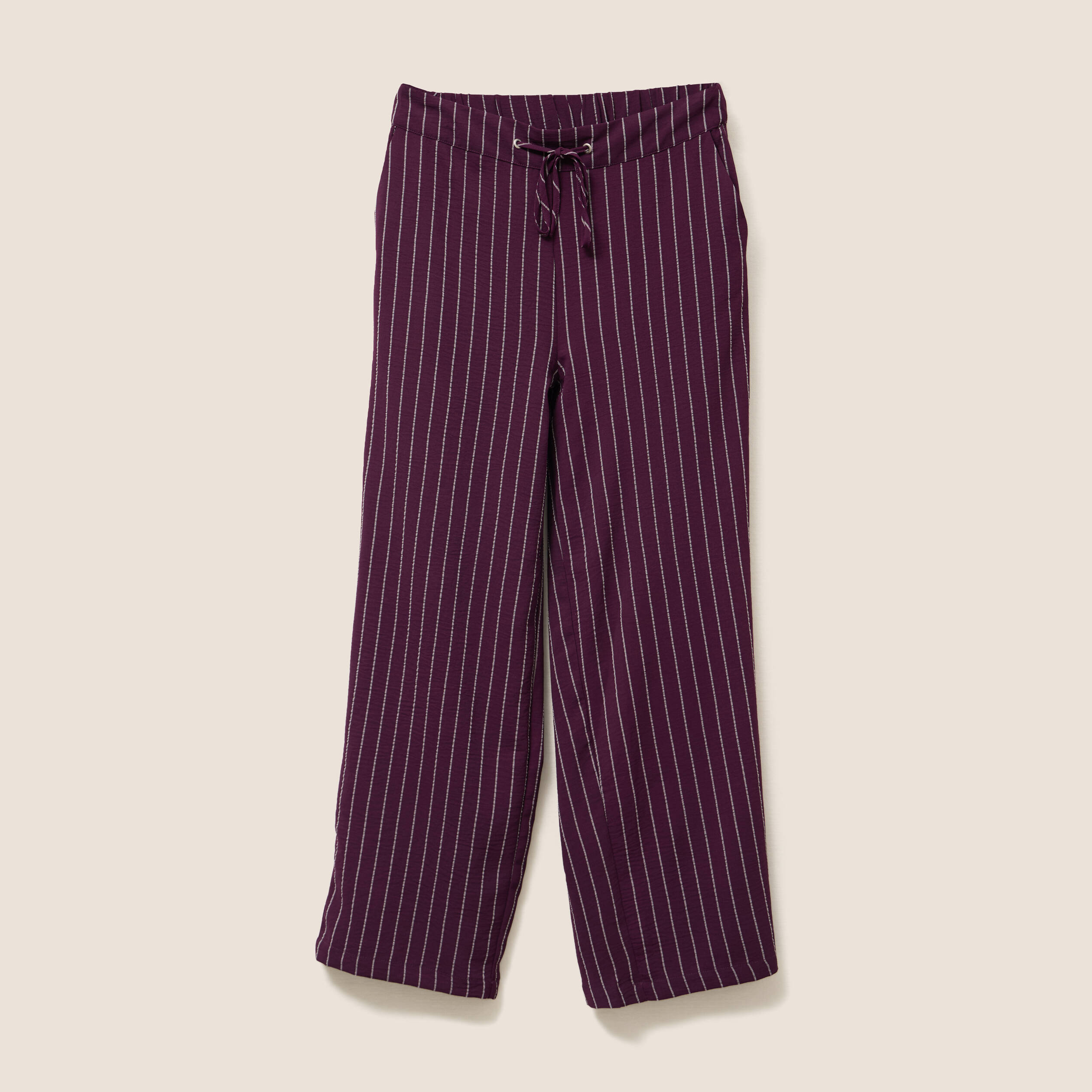 pantalon large 78eme taille haute bordeaux femme Pantalon large 7/8ème taille haute bordeaux femme