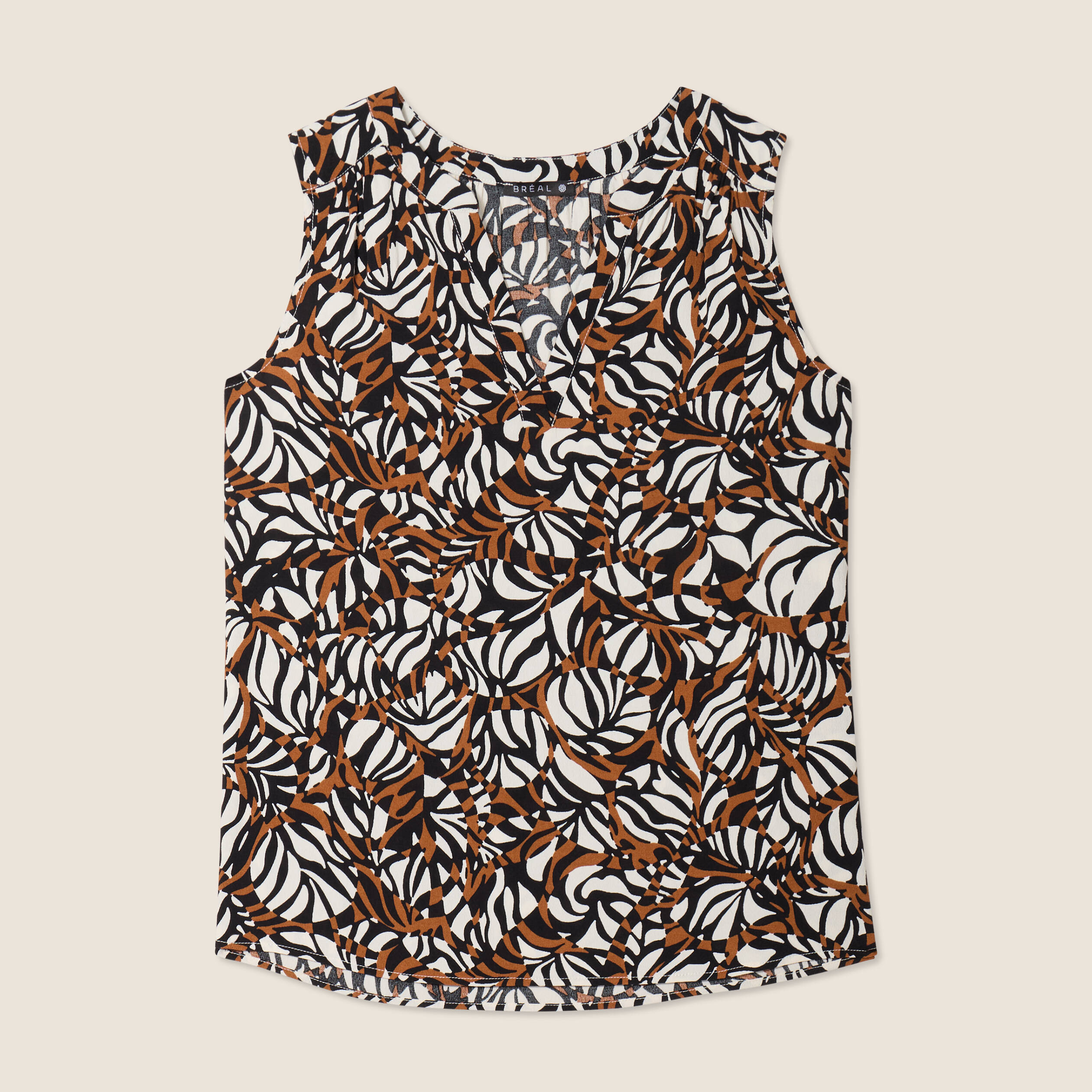 blouse sans manches marron femme Blouse sans manches marron femme