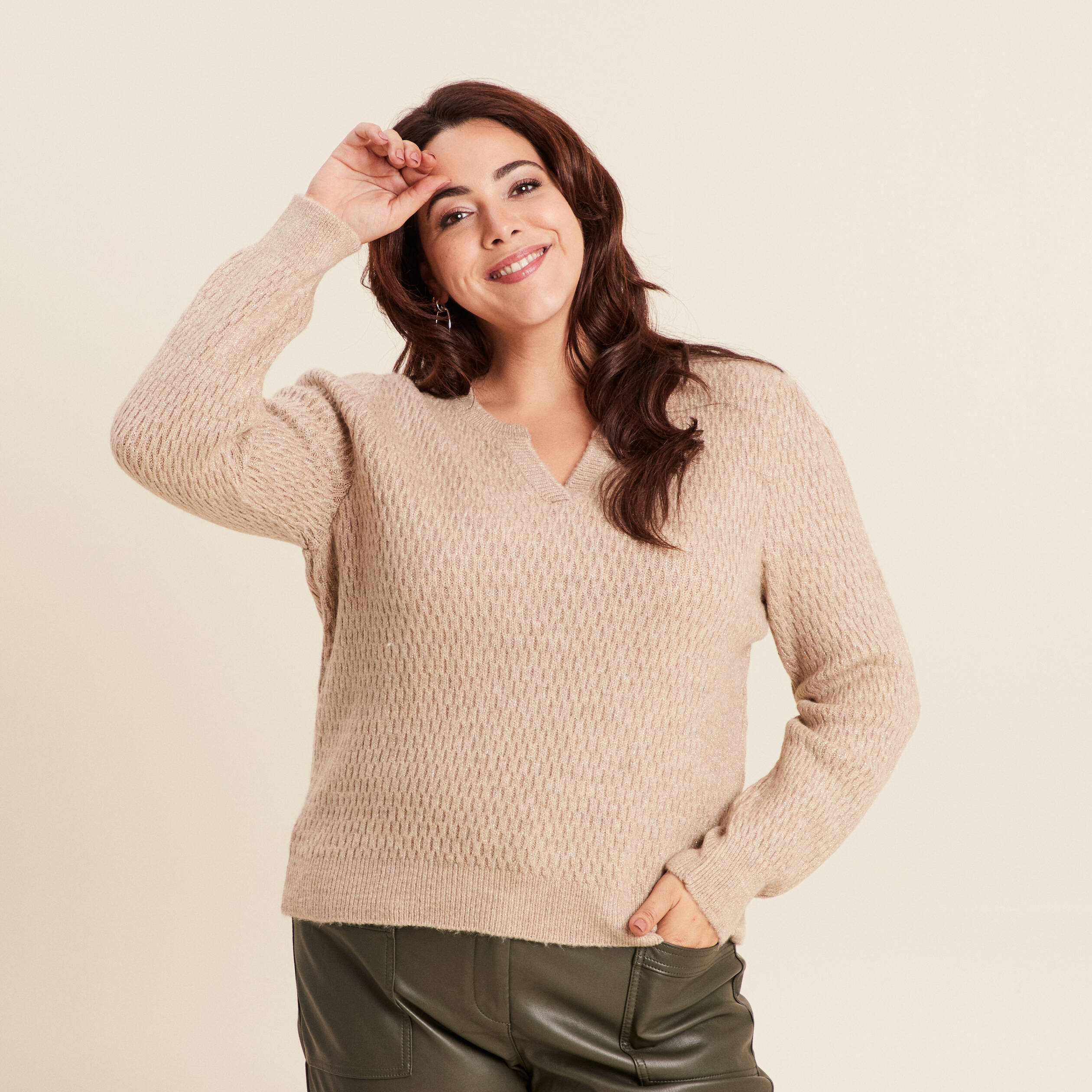 pull manches longues beige femme Pull manches longues beige femme