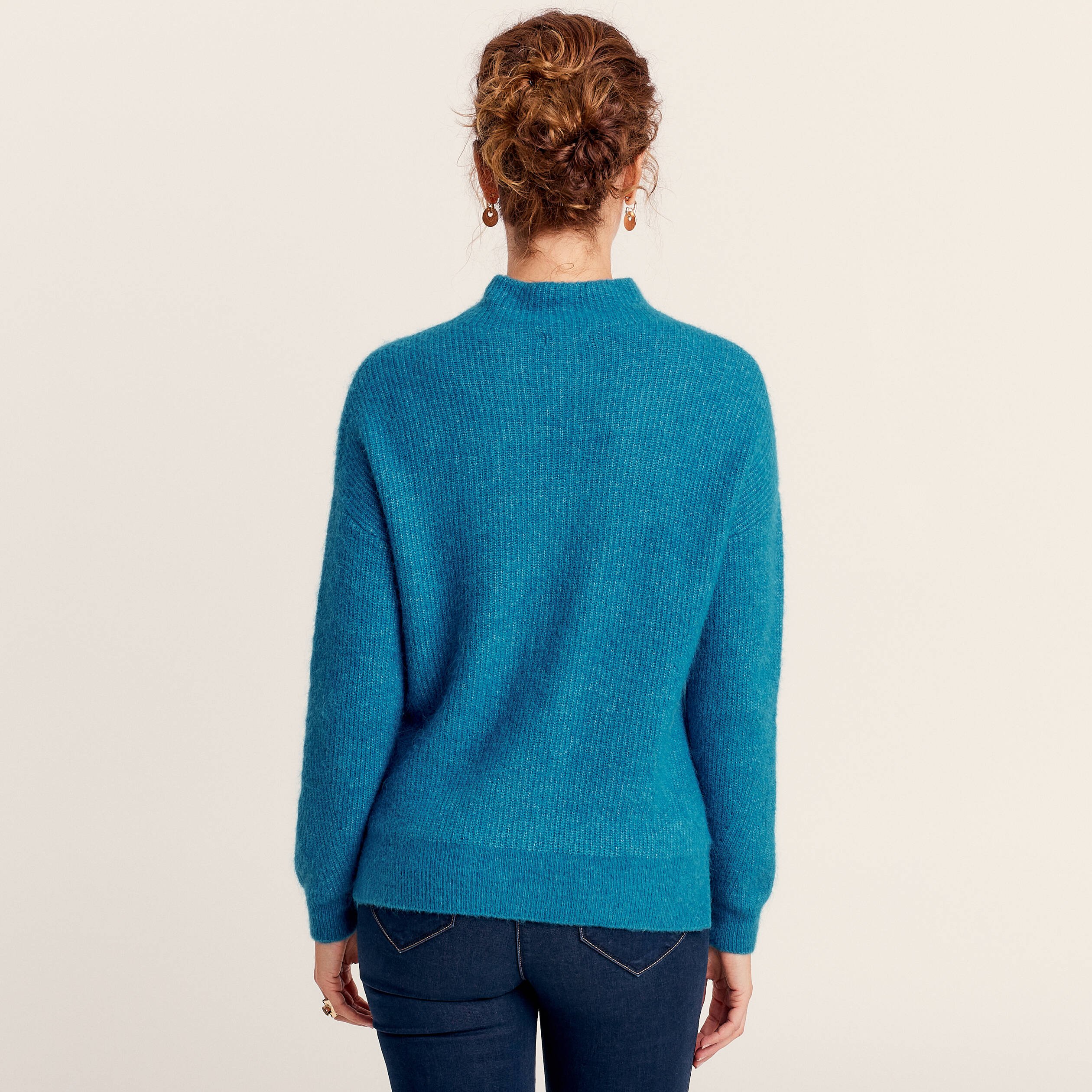 pull manches longues bleu canard femme Pull manches longues bleu canard femme