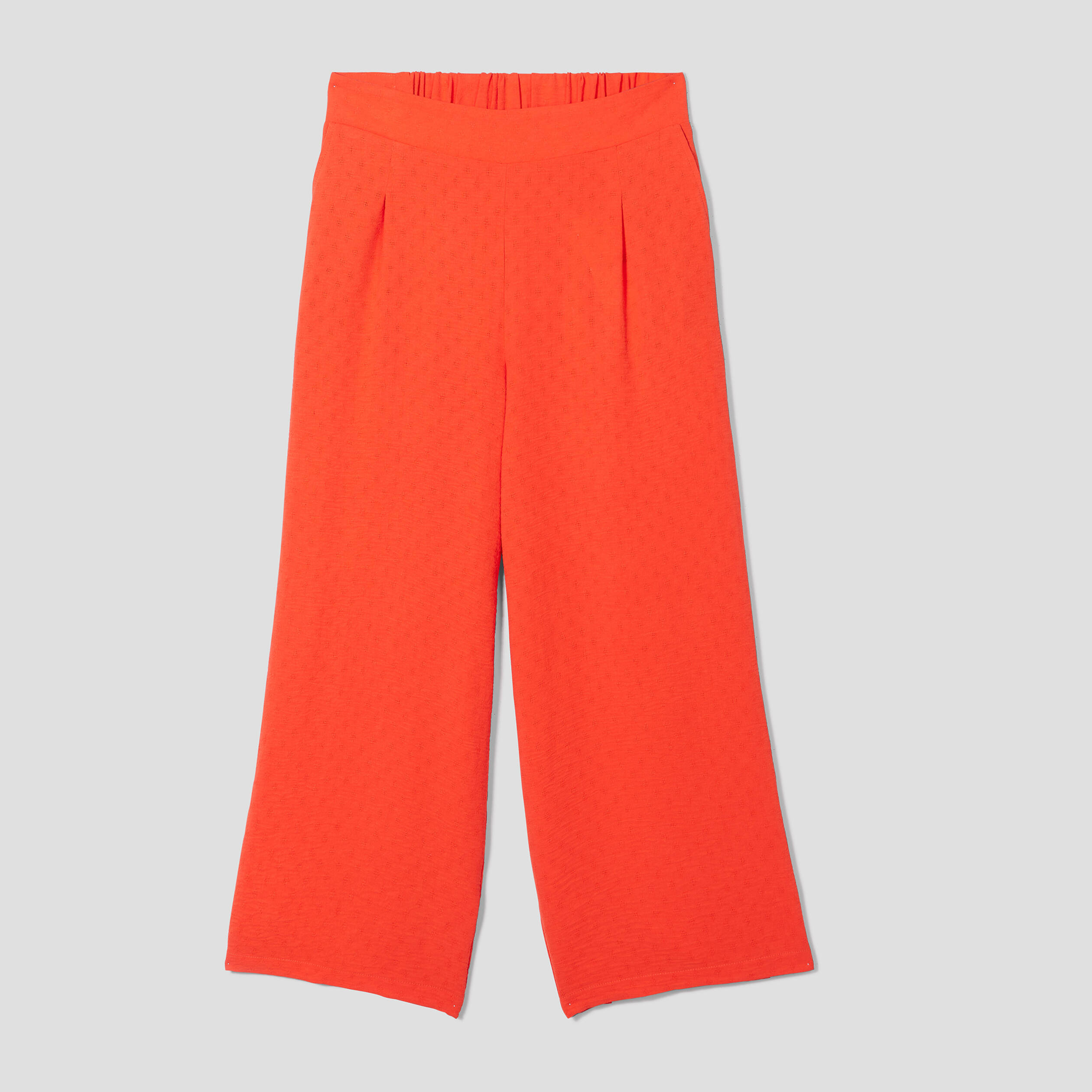 pantalon large elastique orange femme Pantalon large élastiqué orange femme