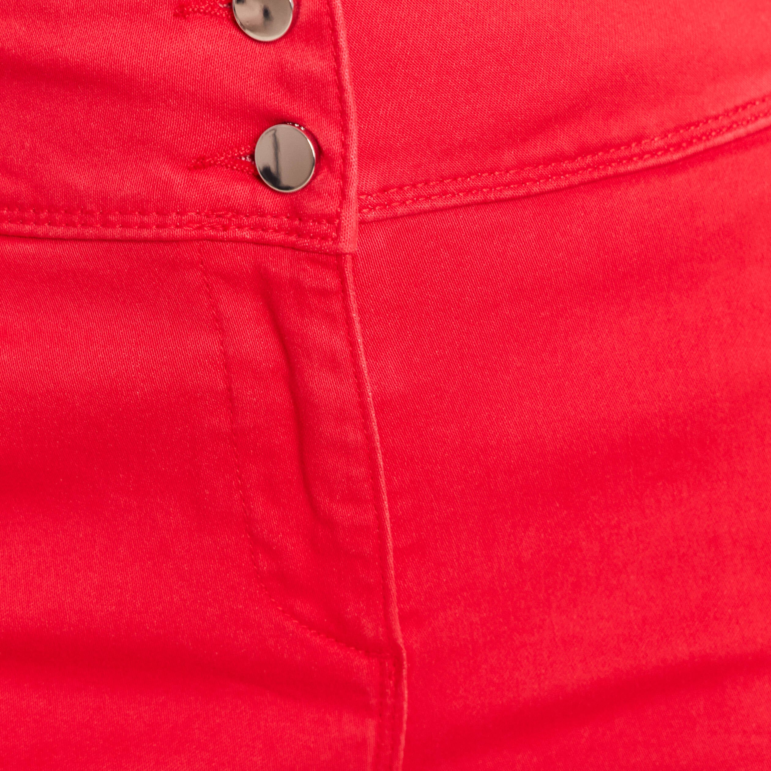 Pantalon coupe bootcut &agrave; pont rouge fluo femme