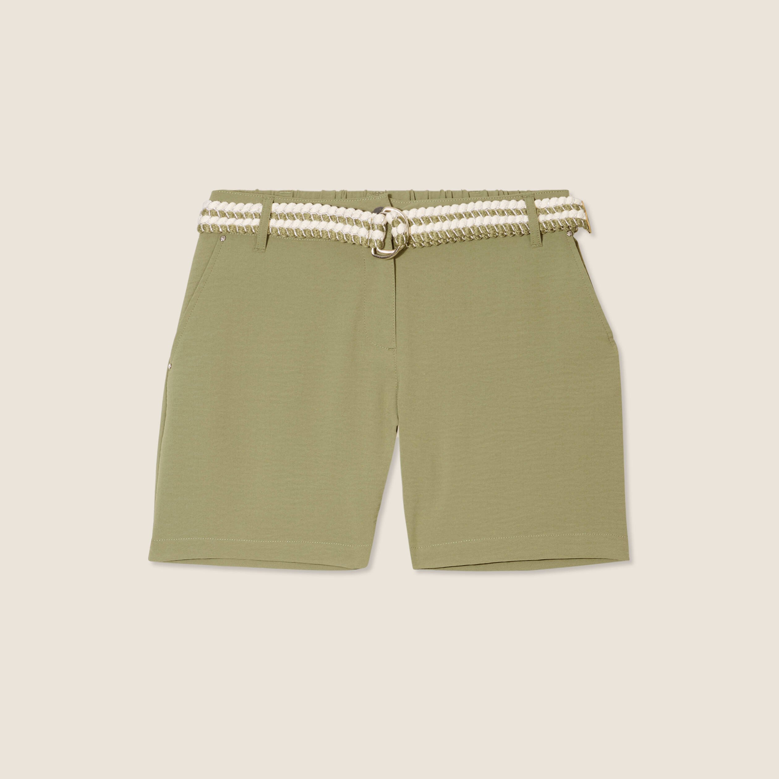 short fluide taille basse vert kaki femme Short fluide taille basse vert kaki femme
