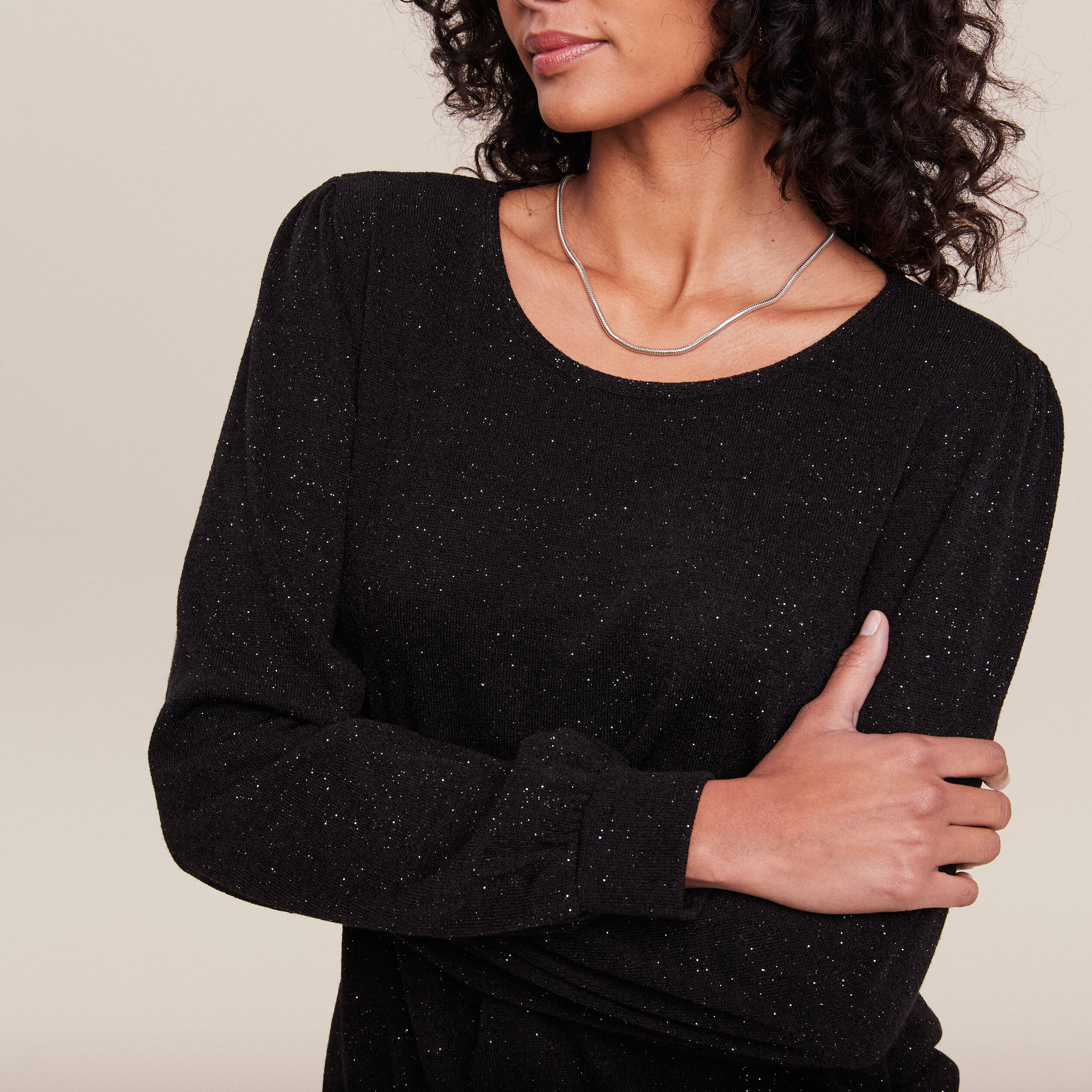 t shirt manches longues noir femme T-shirt manches longues noir femme