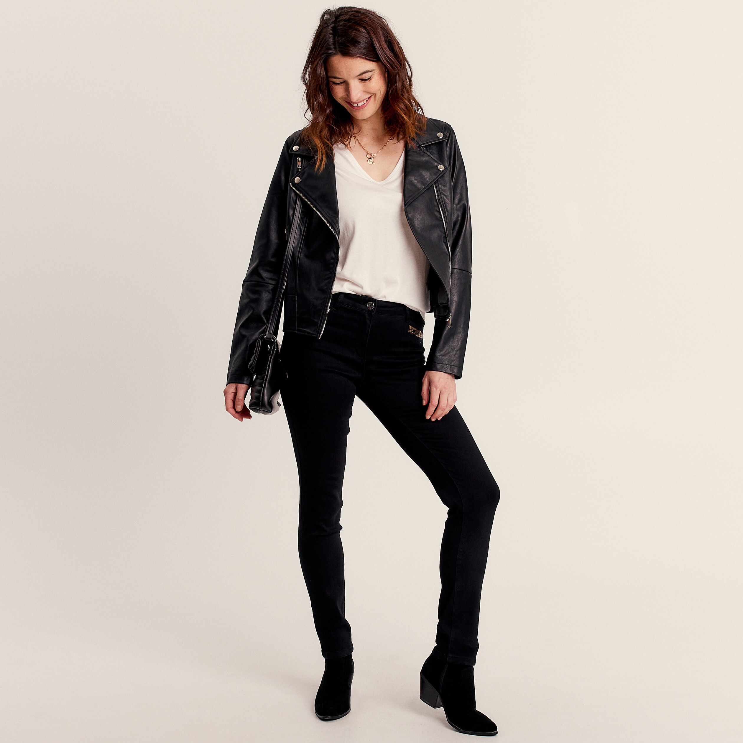 Jean noir brillant femme online