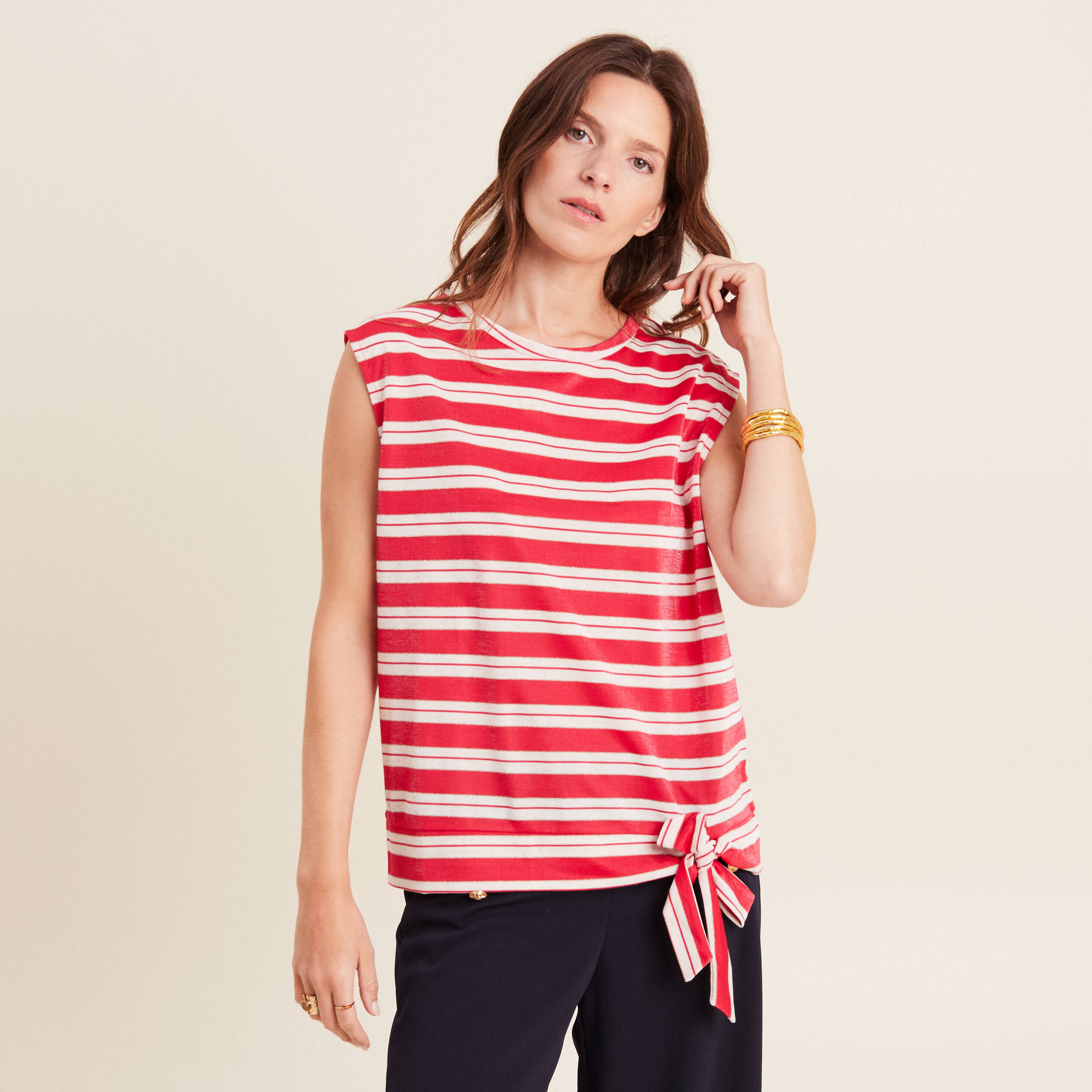 t shirt manches courtes rouge femme T-shirt manches courtes rouge femme