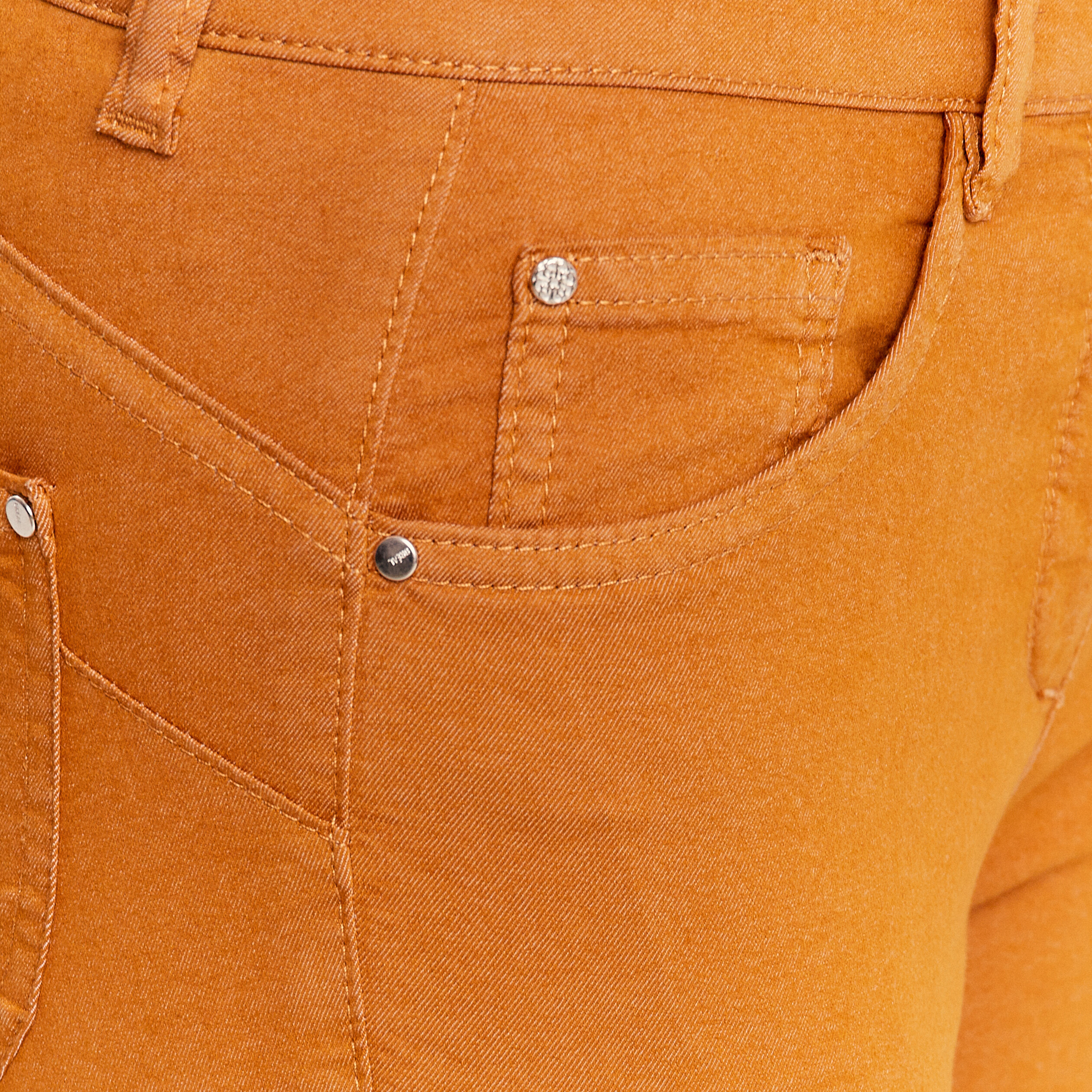Pantalon léger taille standard 7/8ème orange foncé femme