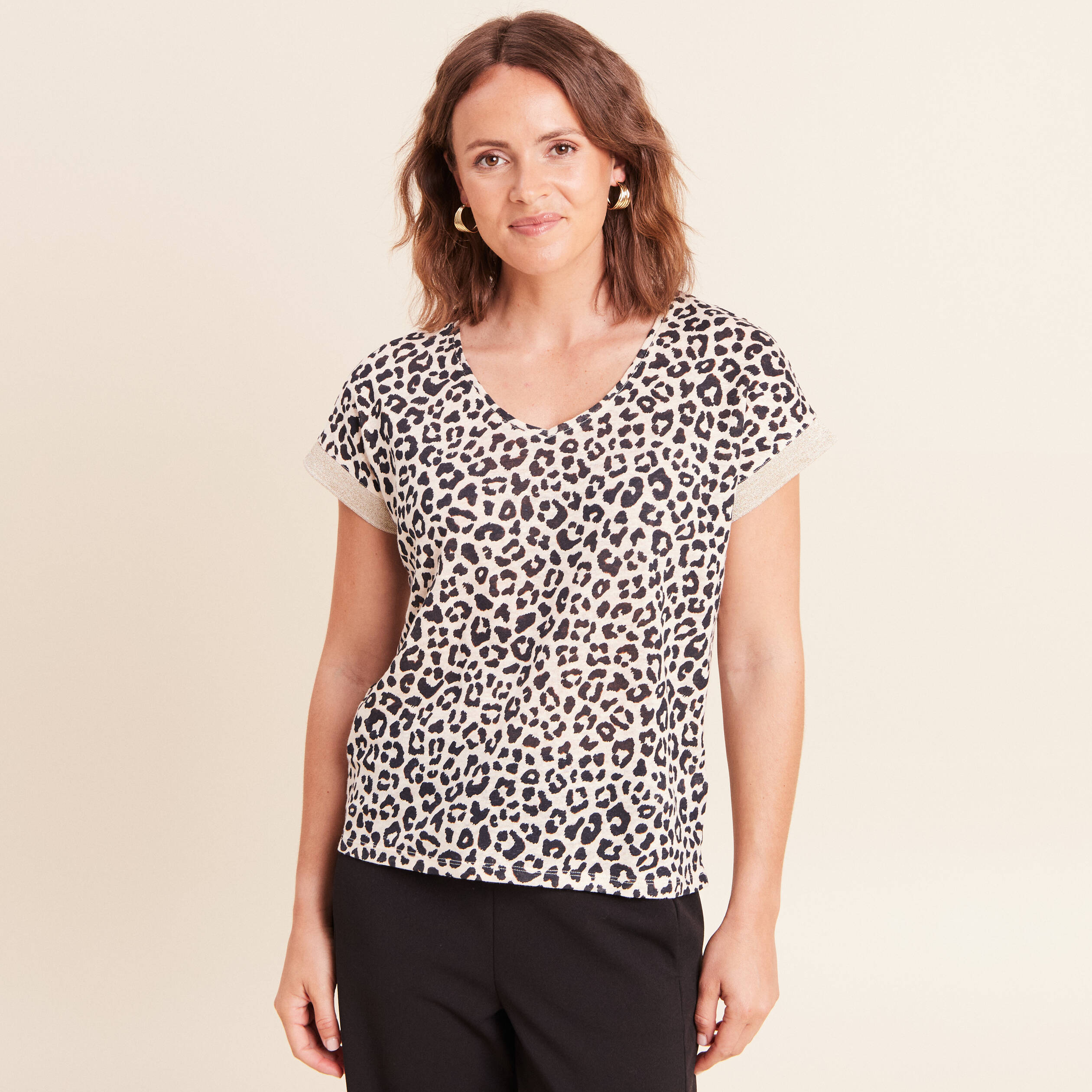 T-shirt manches courtes sable femme
