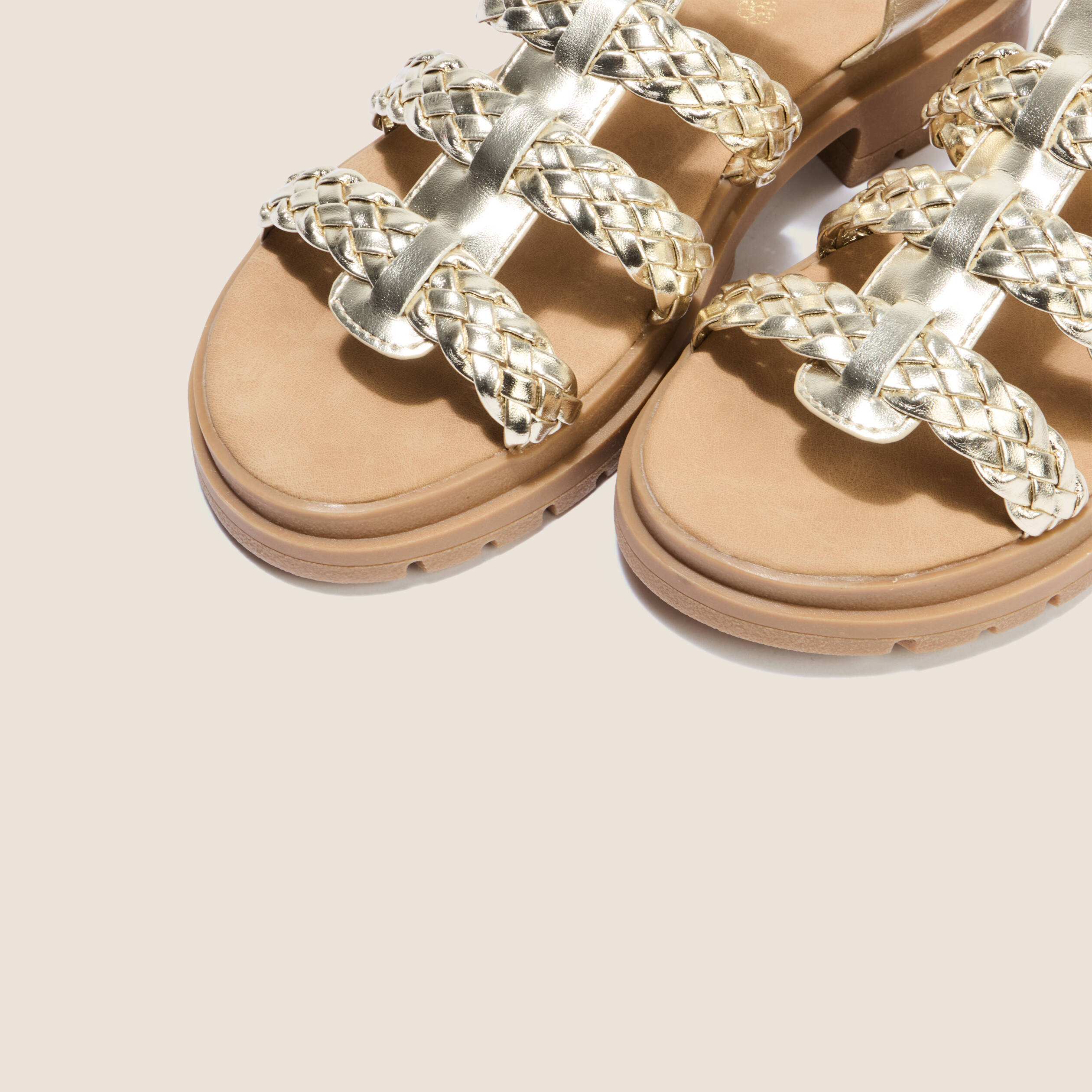 Sandales couleur or femme