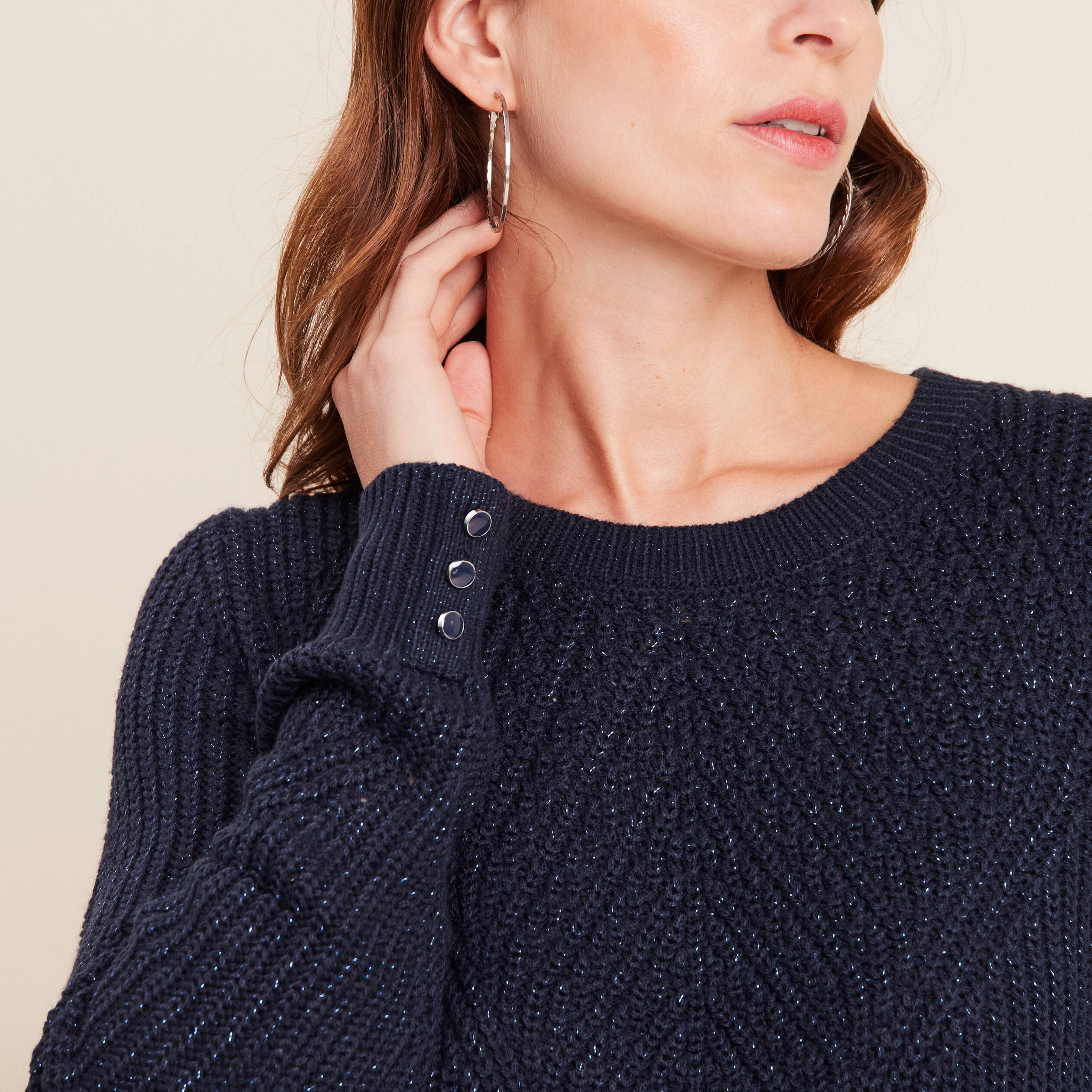 Bleu Marine Pull Femme Breal Chemise Breal Pull En Pull Manches