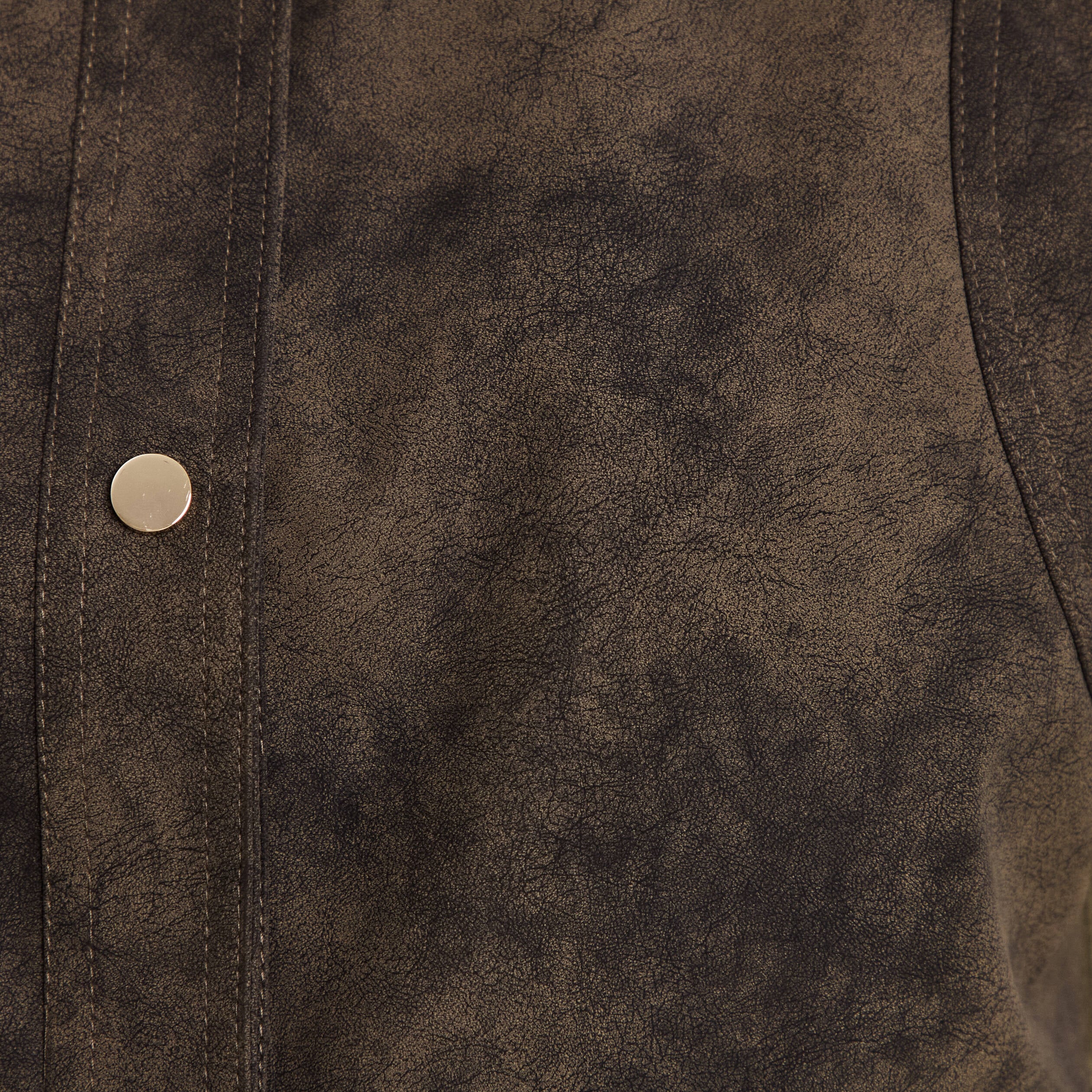 Veste sans manches aspect daim doubl&eacute;e vert kaki femme