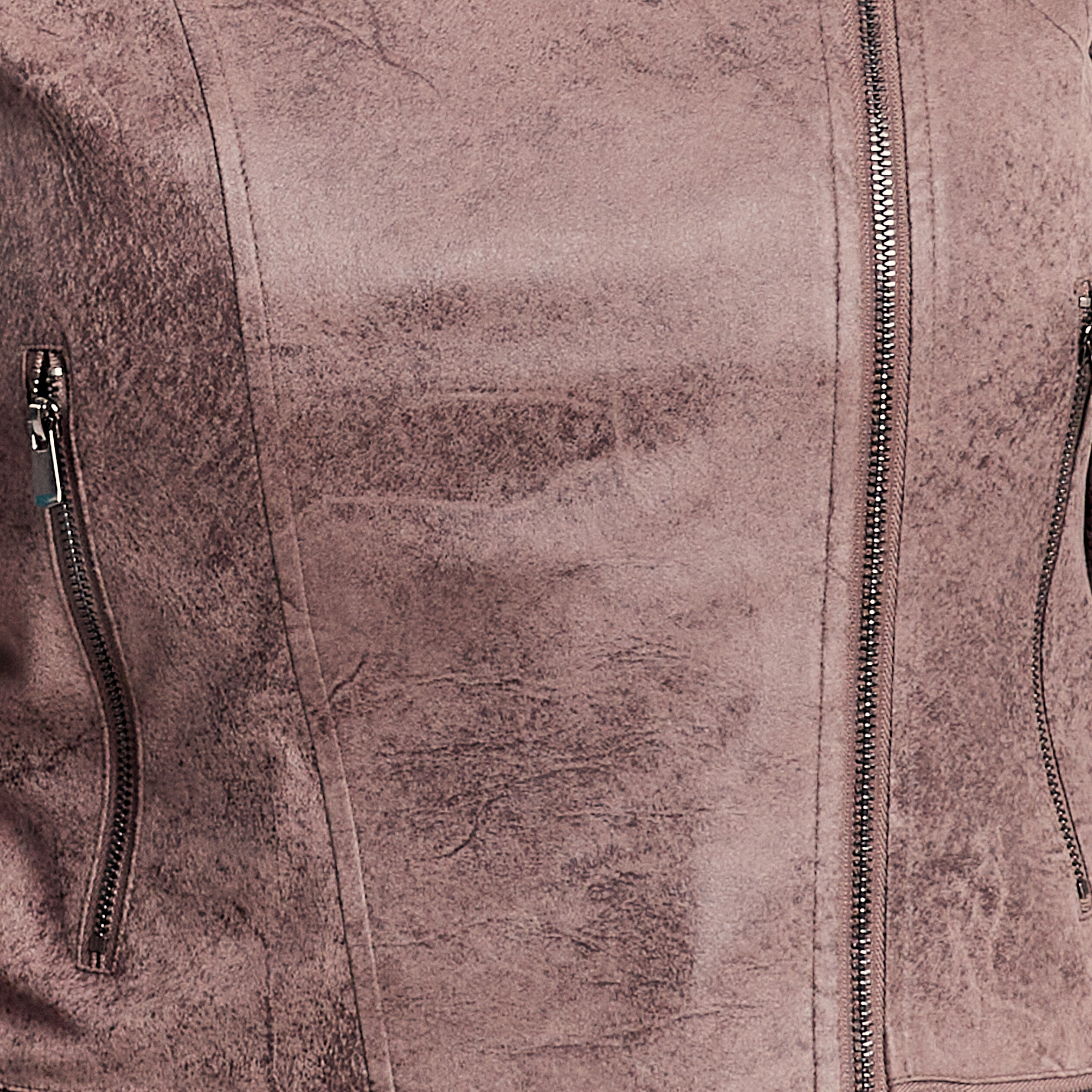 Veste esprit motard zippée taupe femme