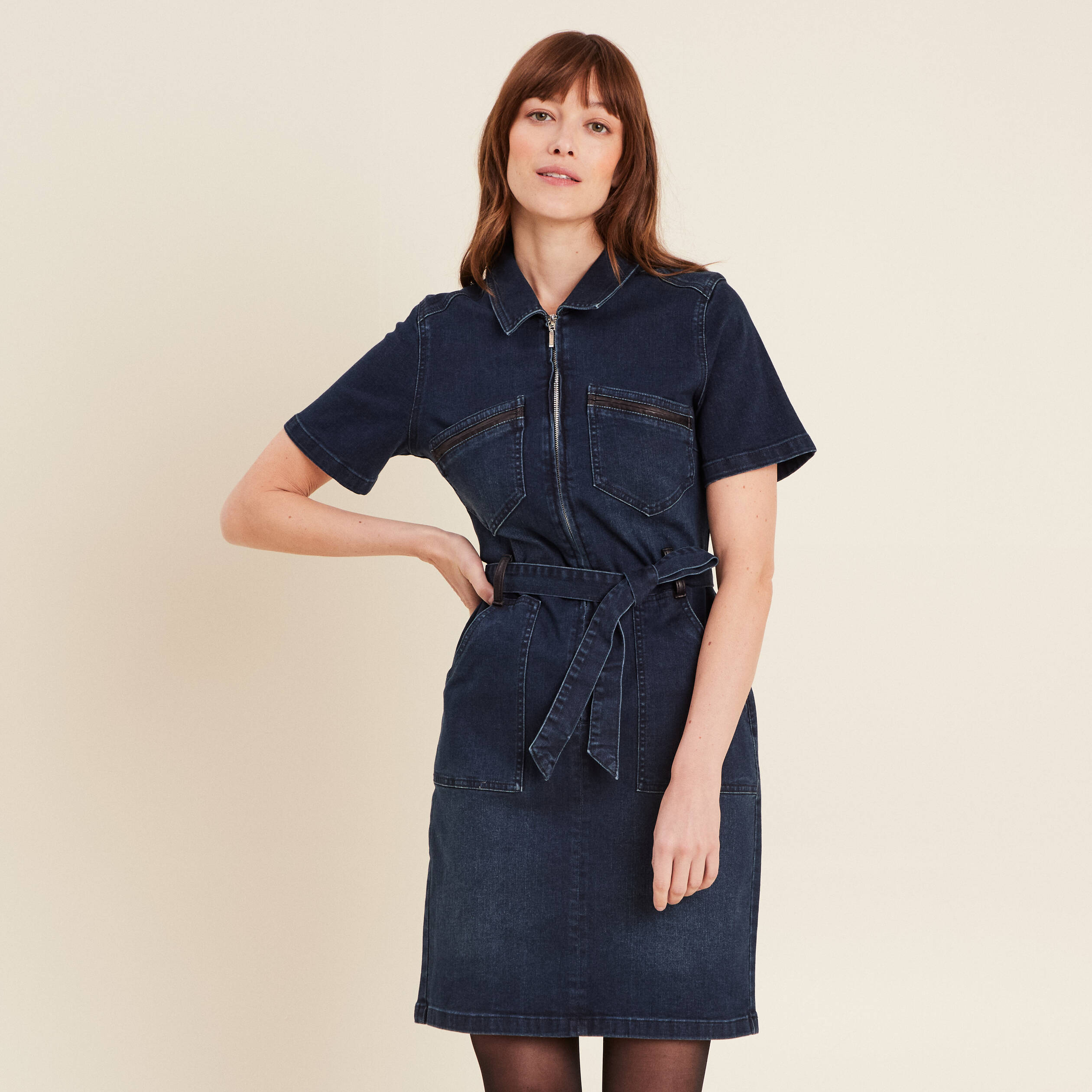 robe ajustee en jean denim brut femme Robe ajustée en jean denim brut femme