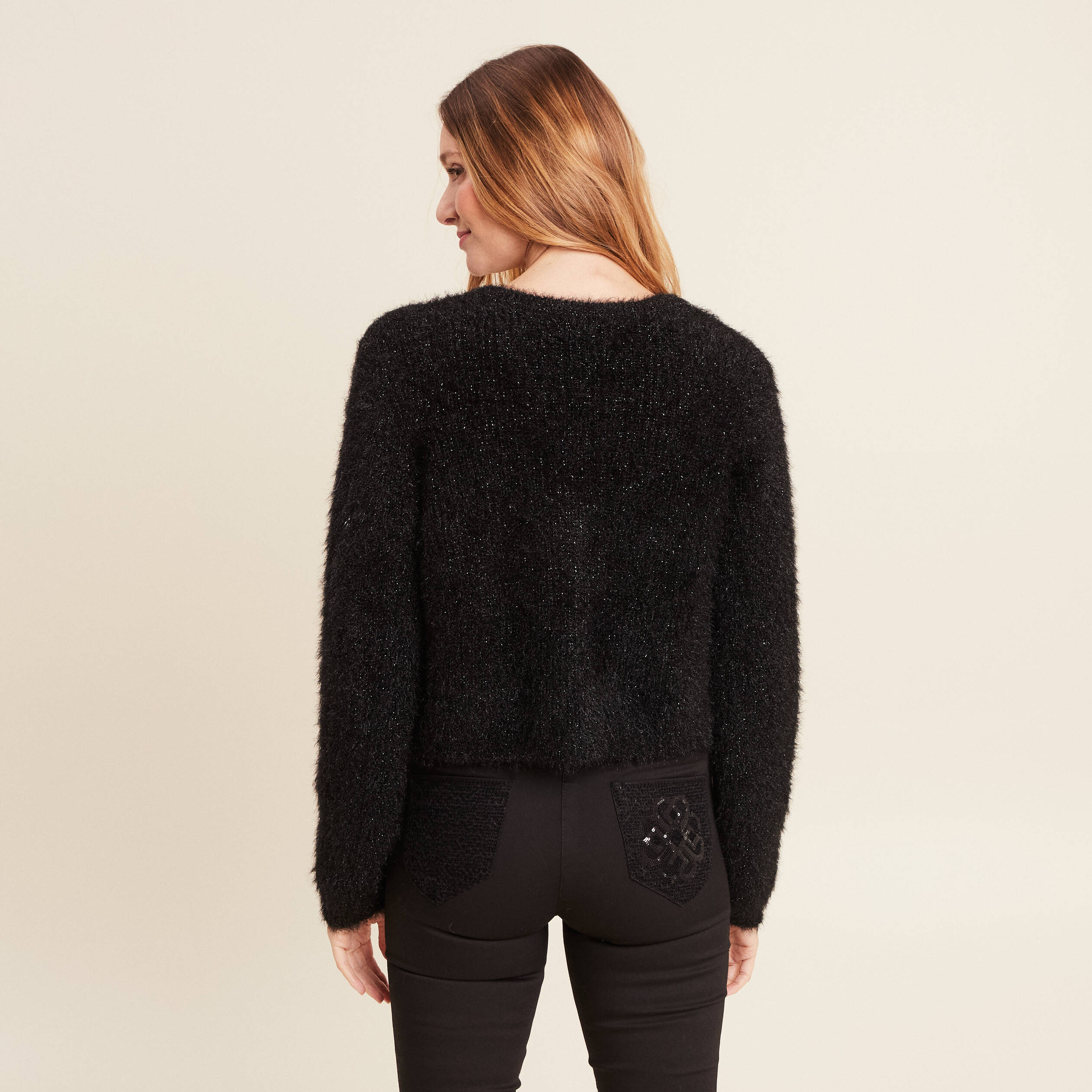 Gilet manches longues noir femme