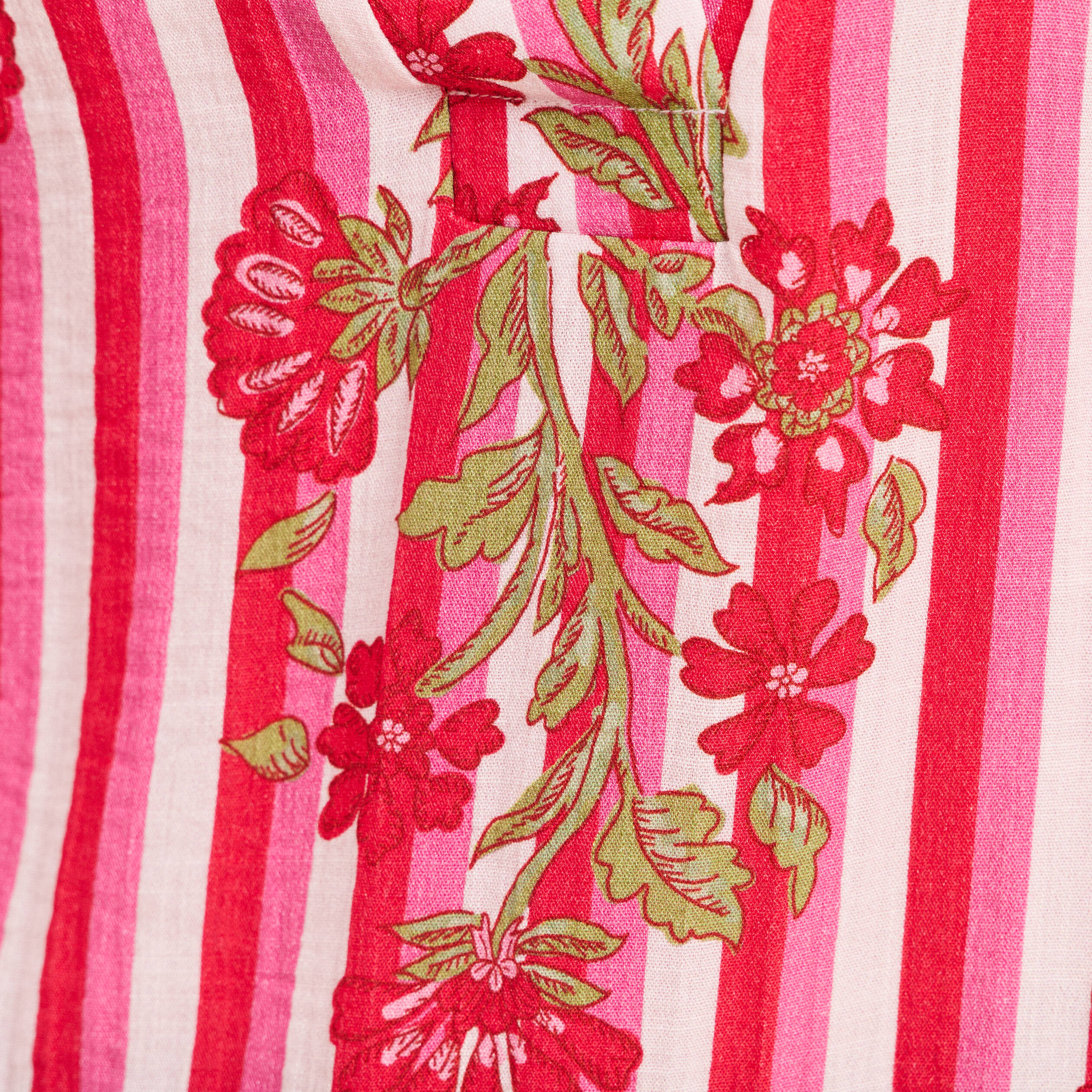 Blouse ample col v manches longues rose femme