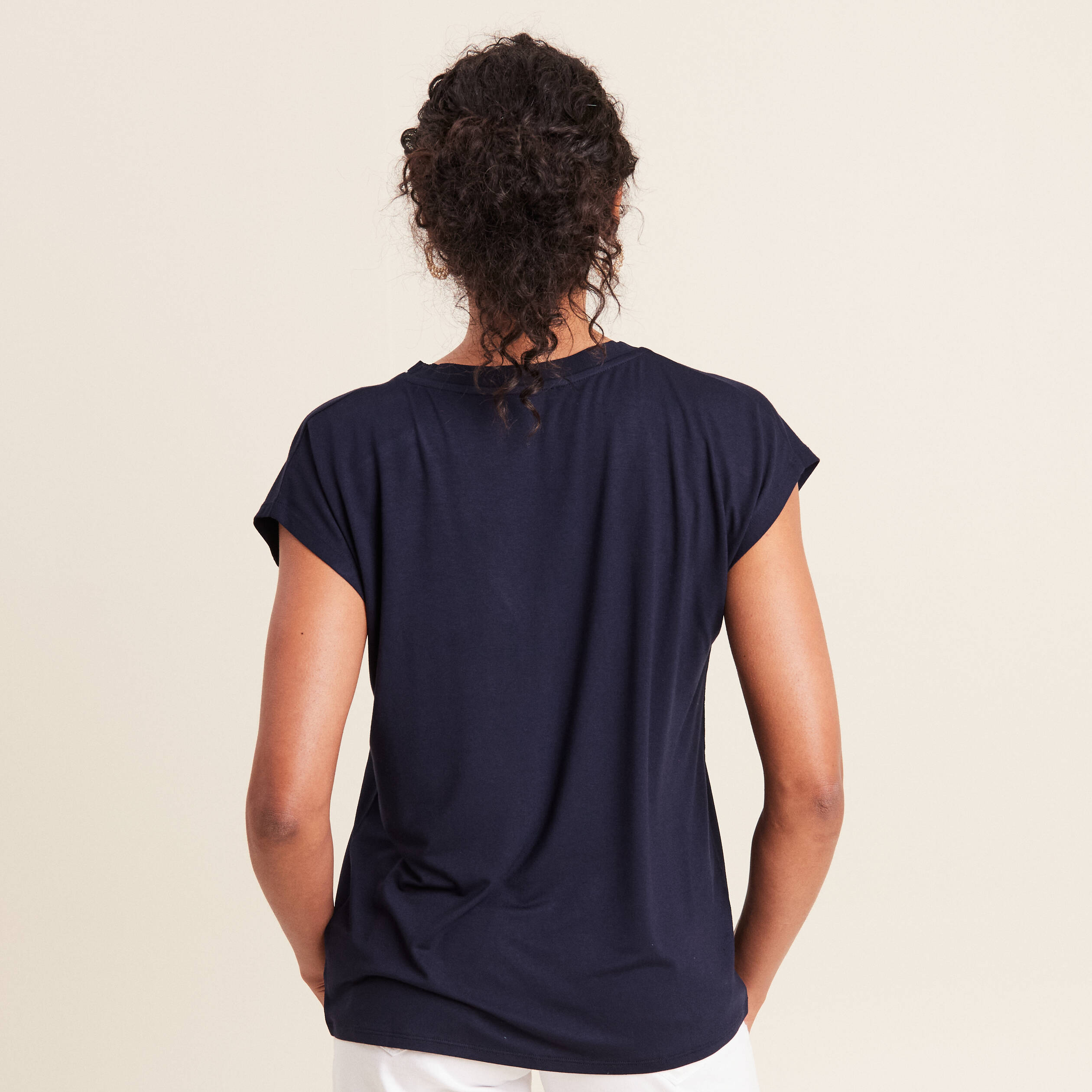 t shirt manches courtes bleu fonce femme T-shirt manches courtes bleu foncé femme