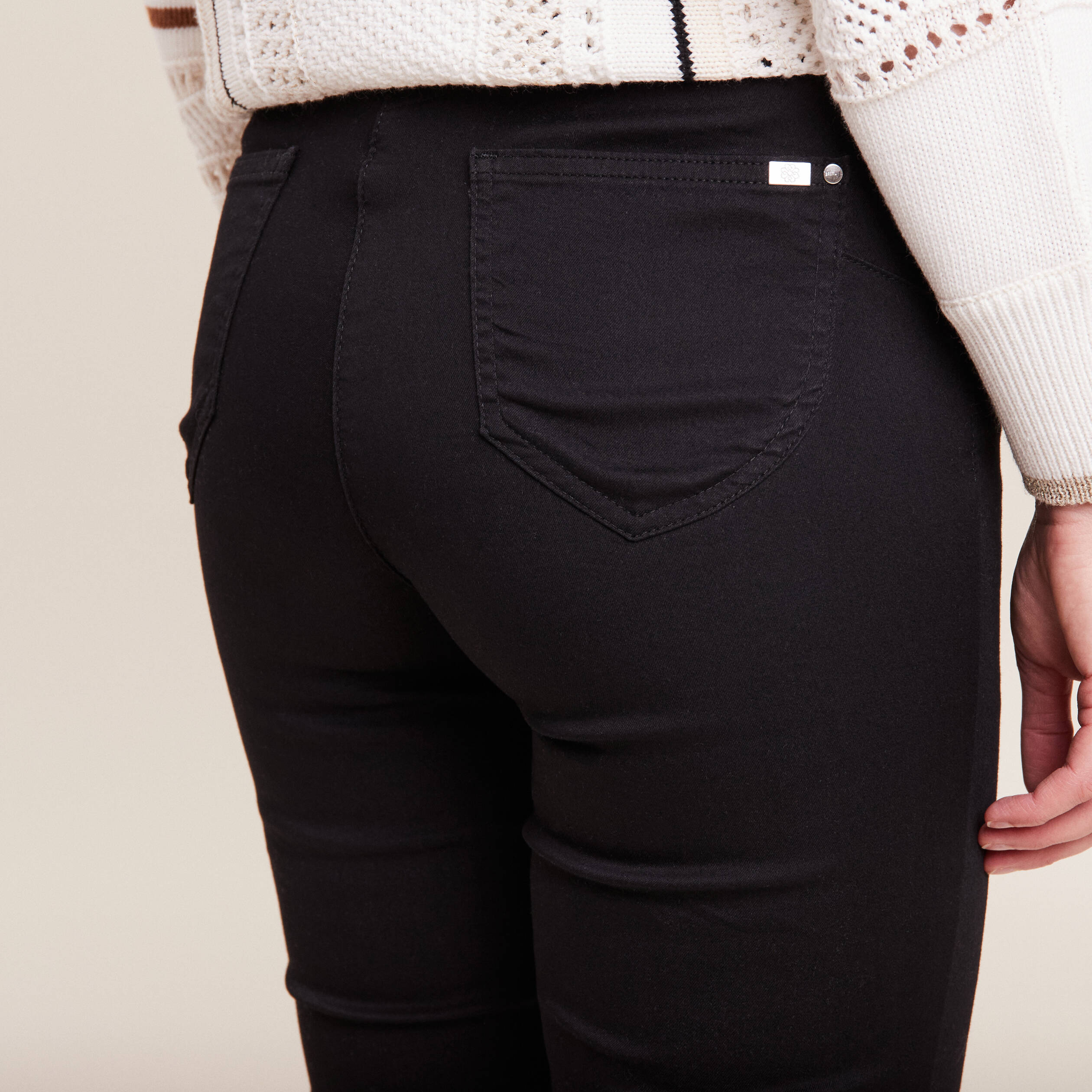 pantalon leger taille haute long noir femme Pantalon léger taille haute long noir femme