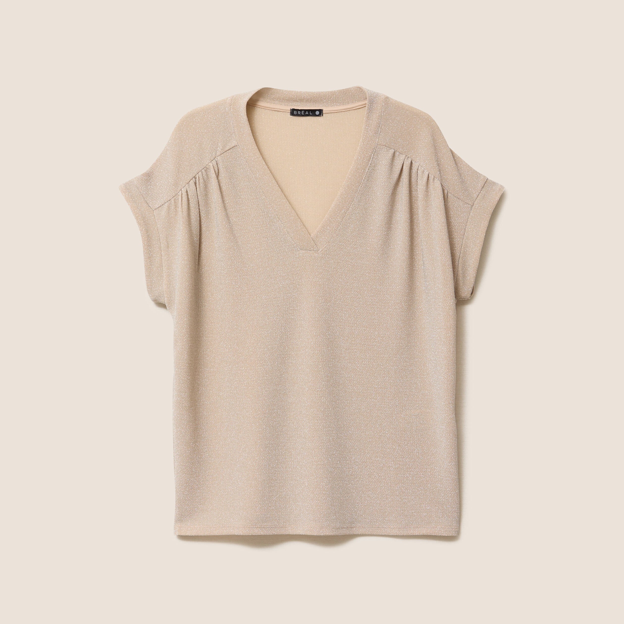 T-shirt manches courtes couleur or femme