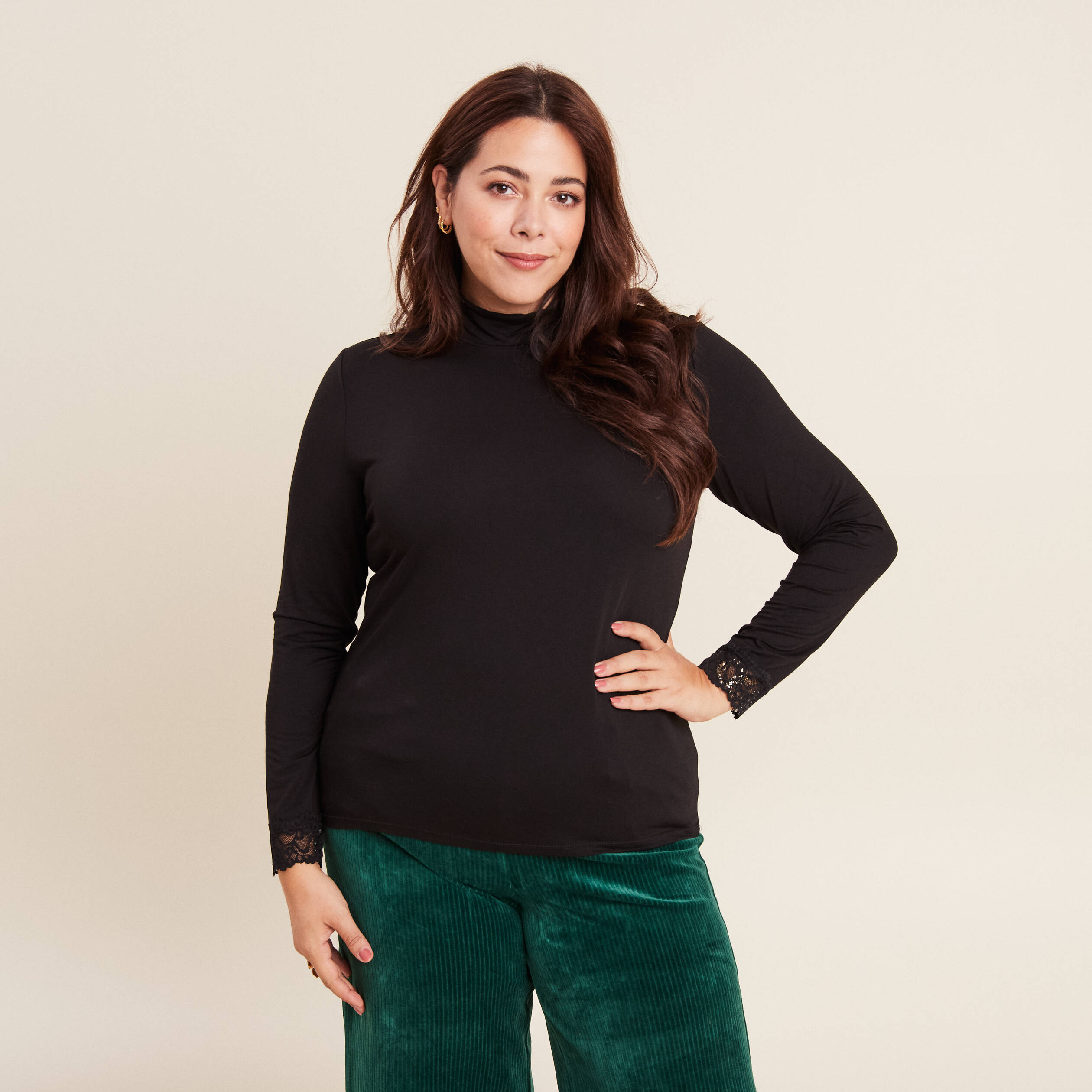 t shirt thermo douceur manches longues noir femme T-shirt thermo-douceur manches longues noir femme