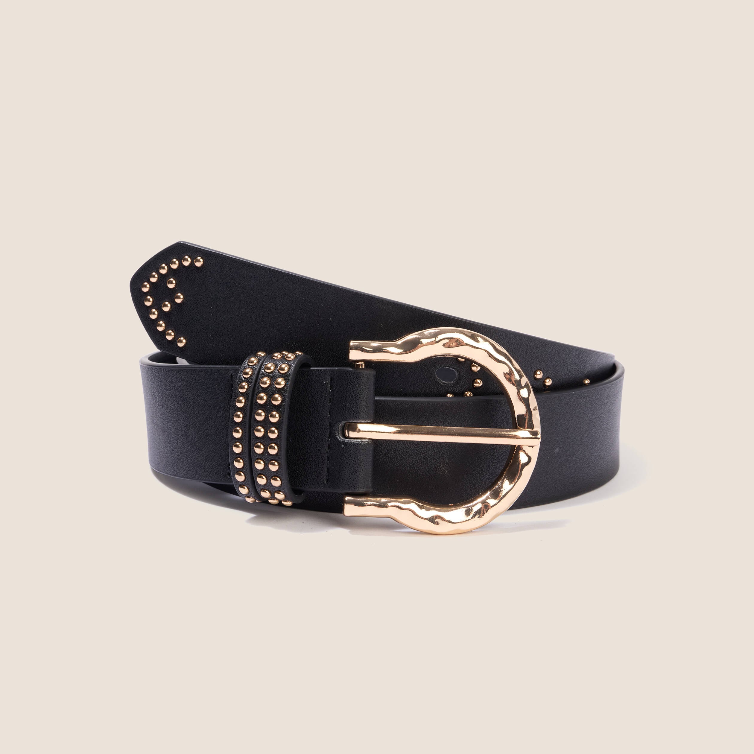 Ceinture large noir femme