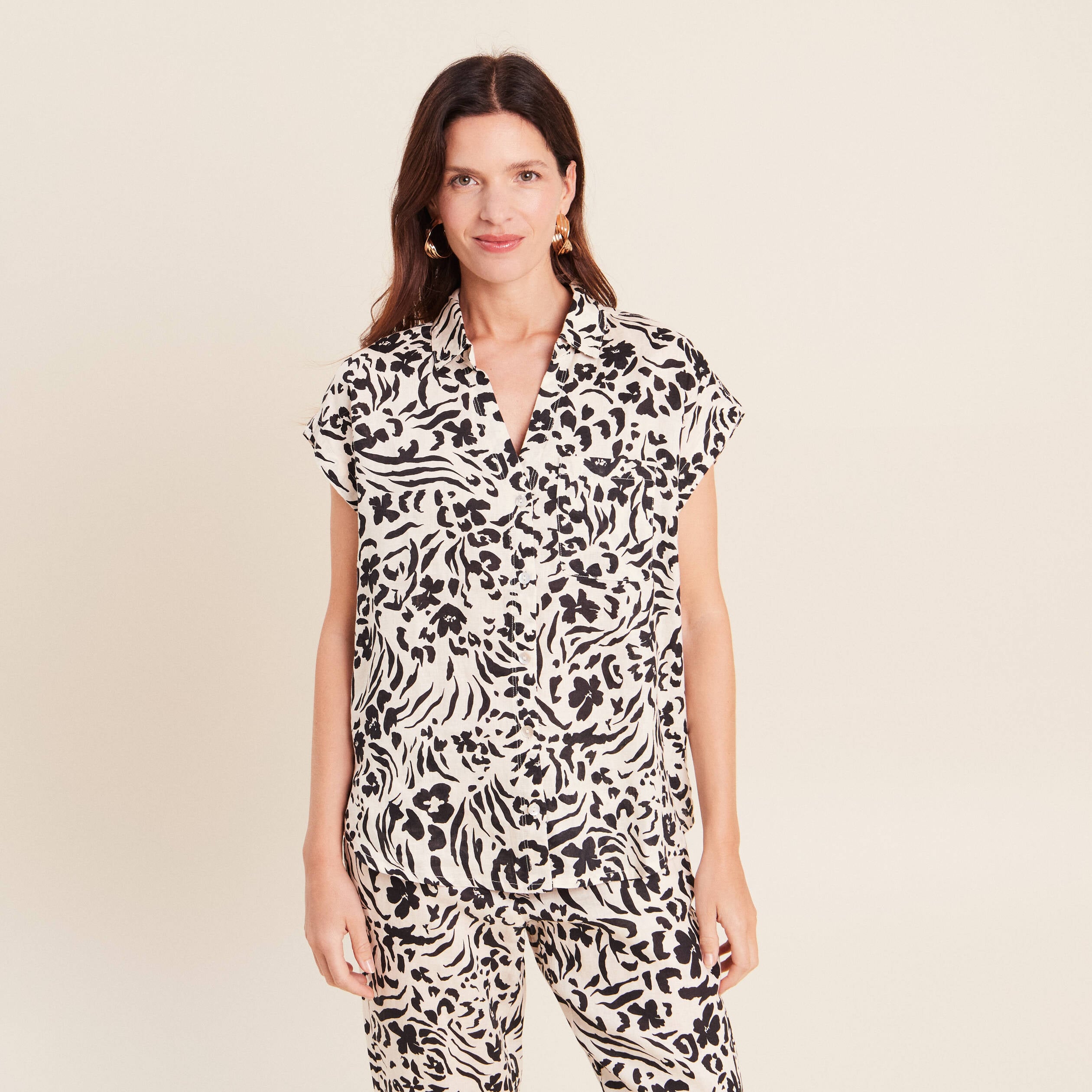 Chemise sans manches blanc femme