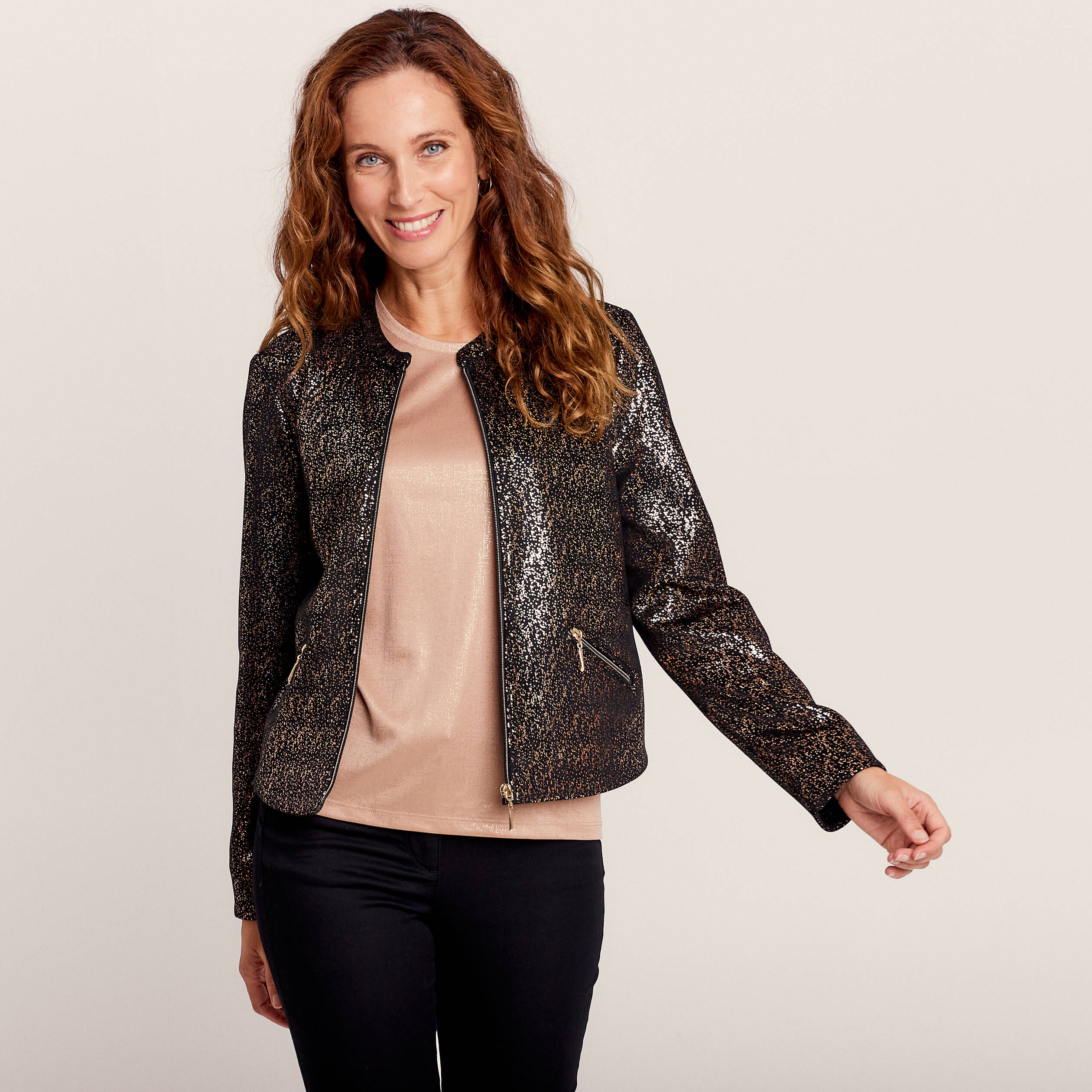 veste ajustee zippee noir femme Veste ajustée zippée noir femme