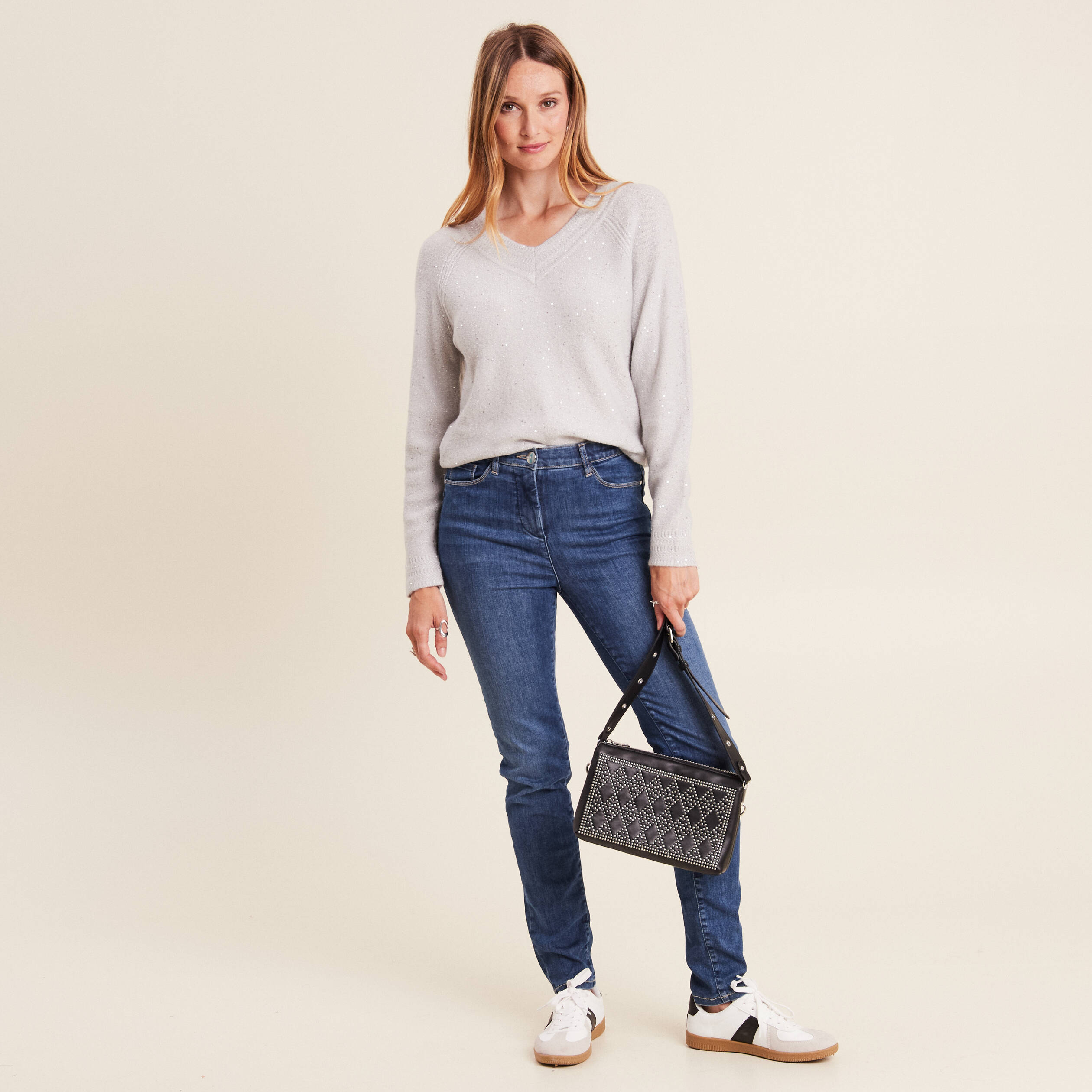 pull manches longues gris clair femme Pull manches longues gris clair femme