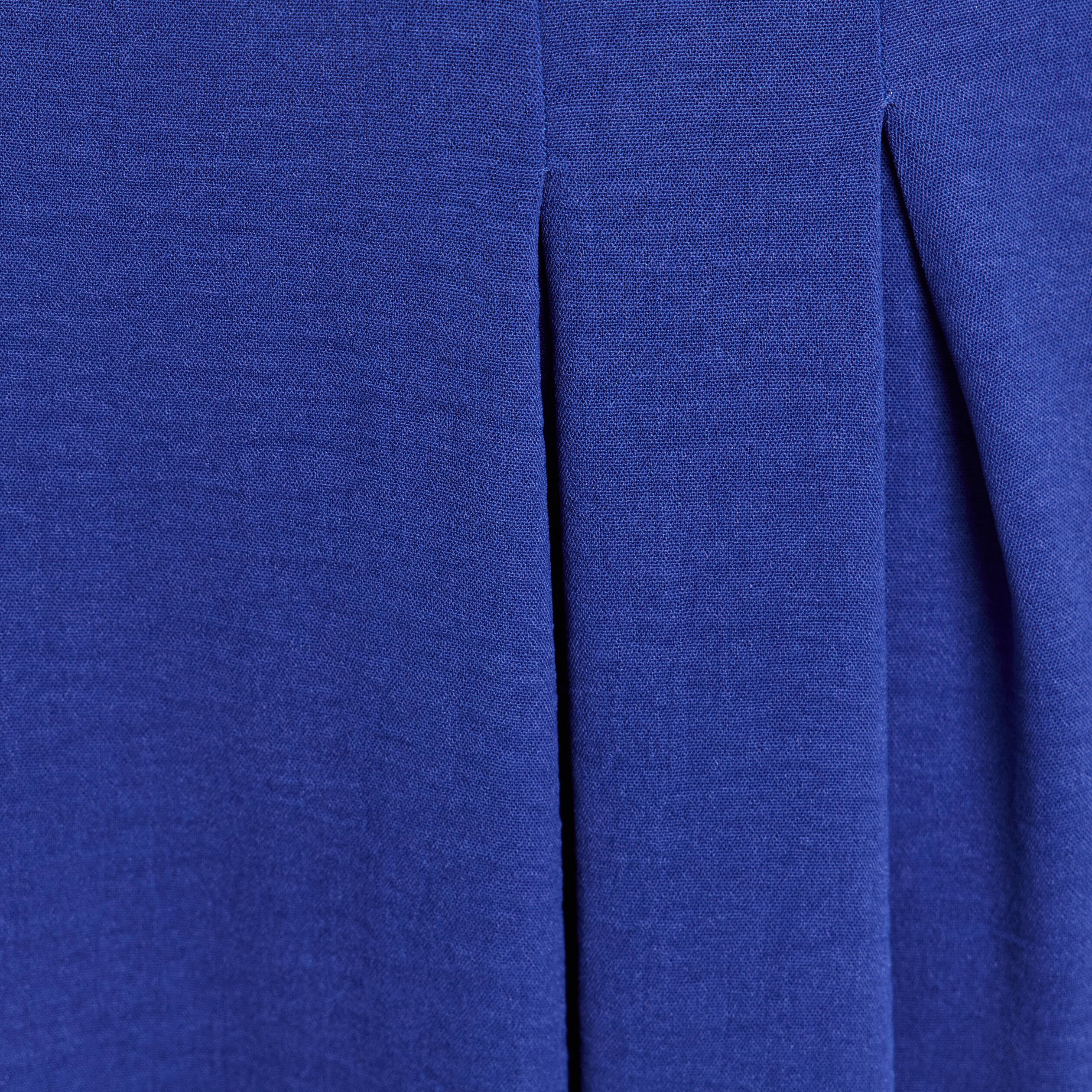 Jupe longue &eacute;vas&eacute;e ceintur&eacute;e bleu fonc&eacute; femme