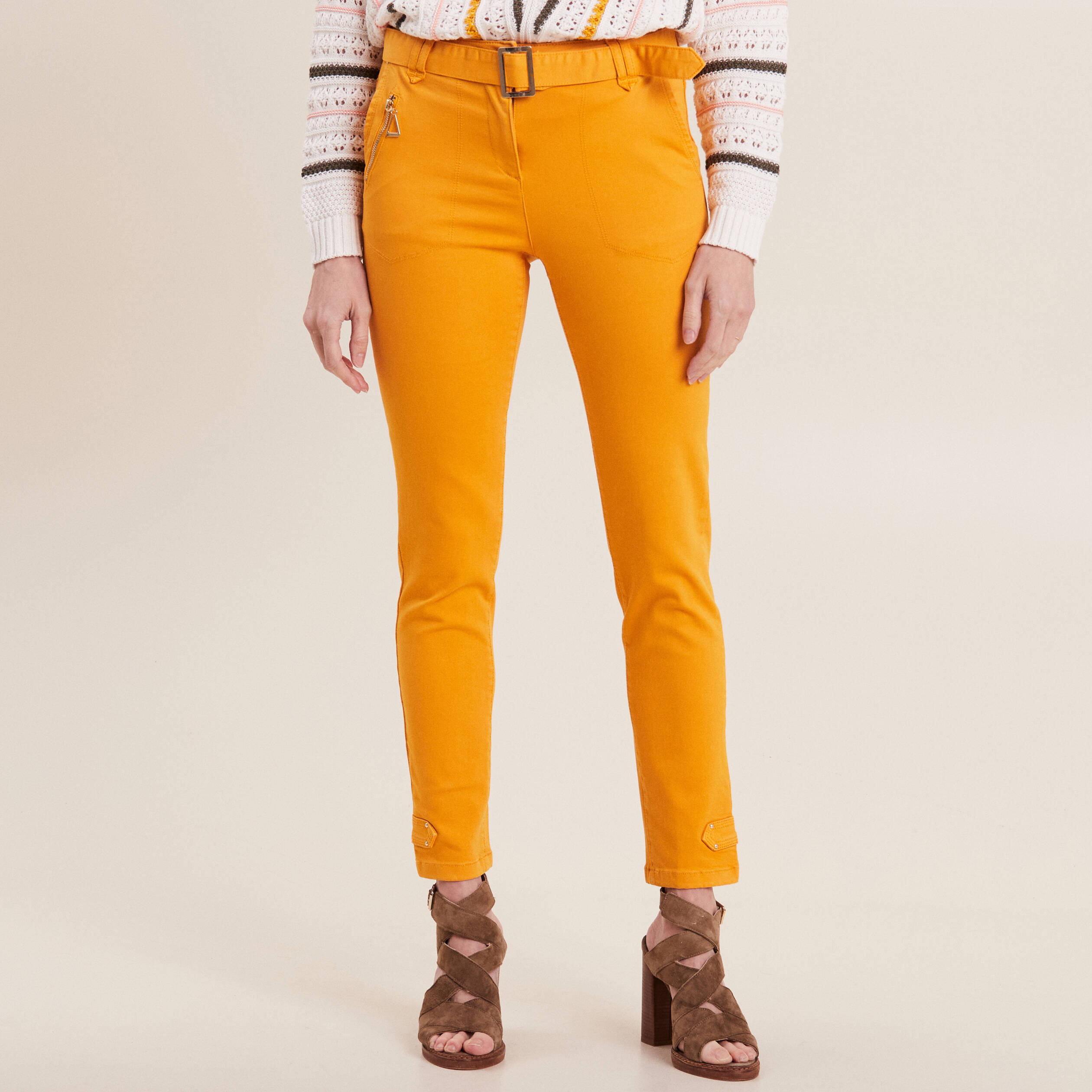 Pantalon Indien Femme Jaune Pastel