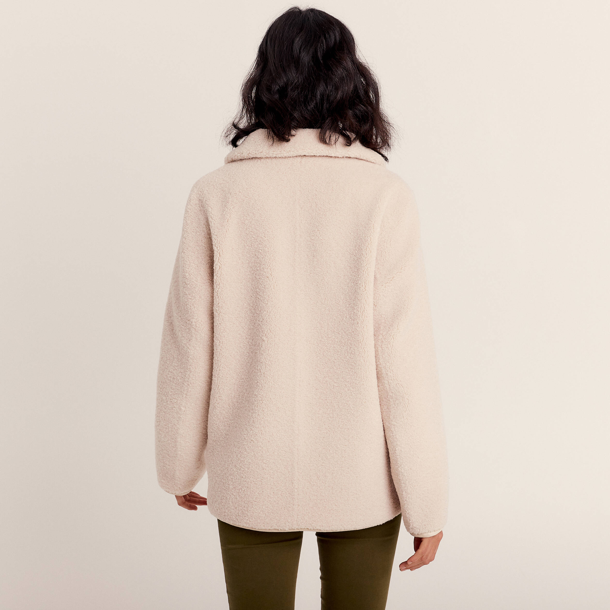 manteau droit laine mouton ivoire femme Manteau droit laine mouton ivoire femme