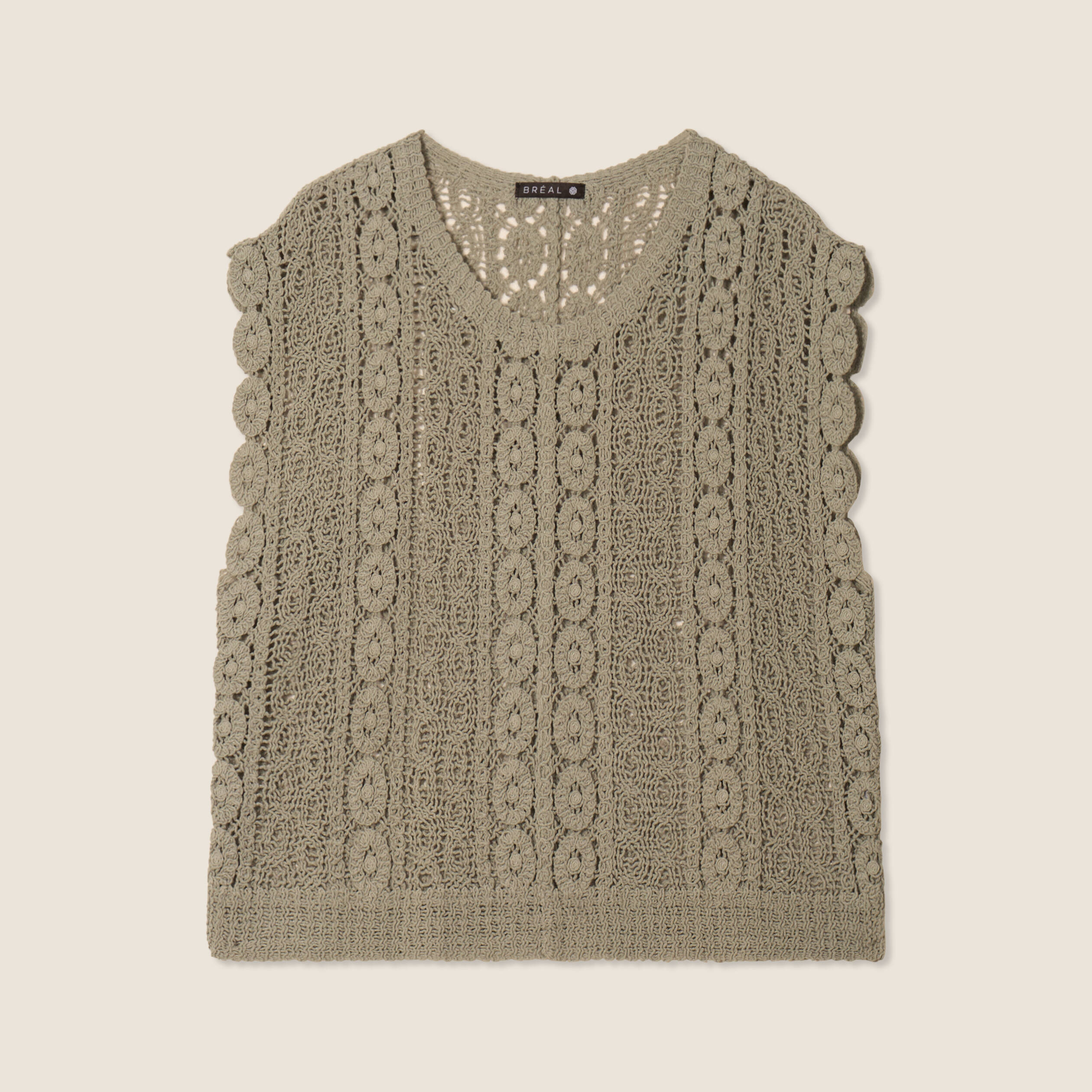 debardeur macrame vert clair femme Débardeur macramé vert clair femme