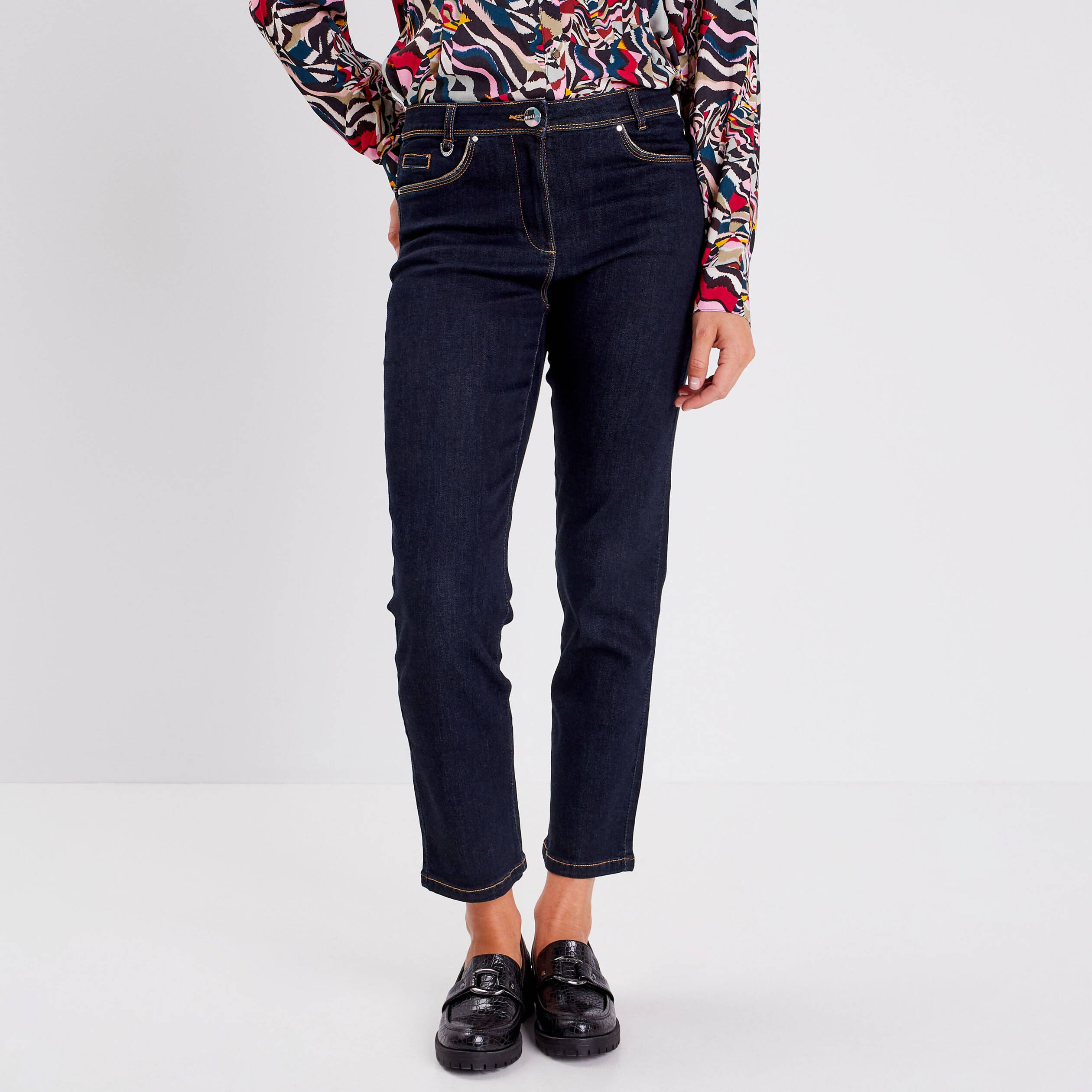 Jean 7/8ème denim brut femme